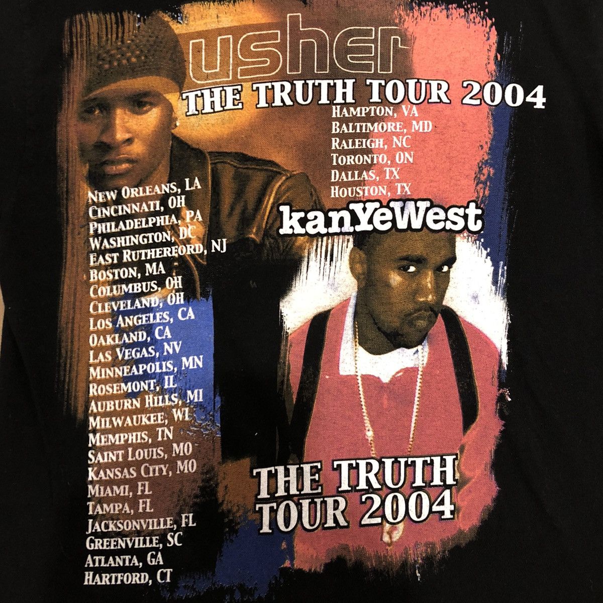 Rap Tees Vintage 2004 Kanye West Usher T Shirt The Truth Tour Rap Tee Size US M / EU 48-50 / 2 - 6 Thumbnail