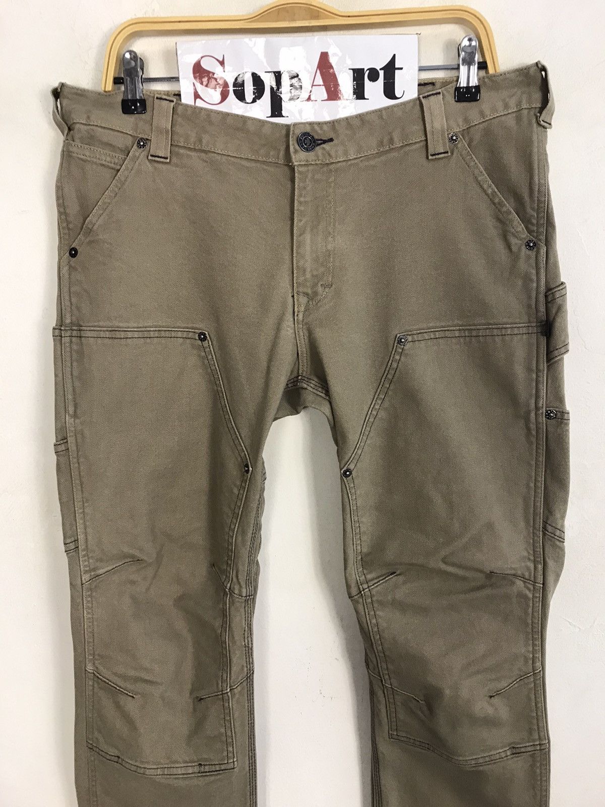 Japanese Brand × Vintage Vintage Dovetail Workwear Double Knee Carpenter Pants Size US 36 / EU 52 - 3 Thumbnail