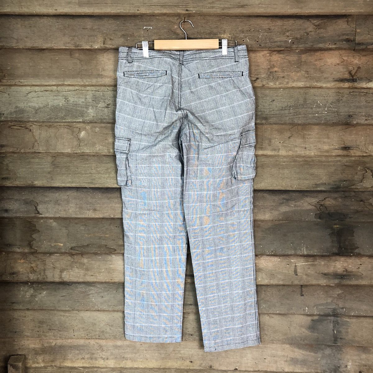 Japanese Brand DLL Checkered Grey Cargo utility Multipocket Pants #1530 Size US 30 / EU 46 - 9 Thumbnail