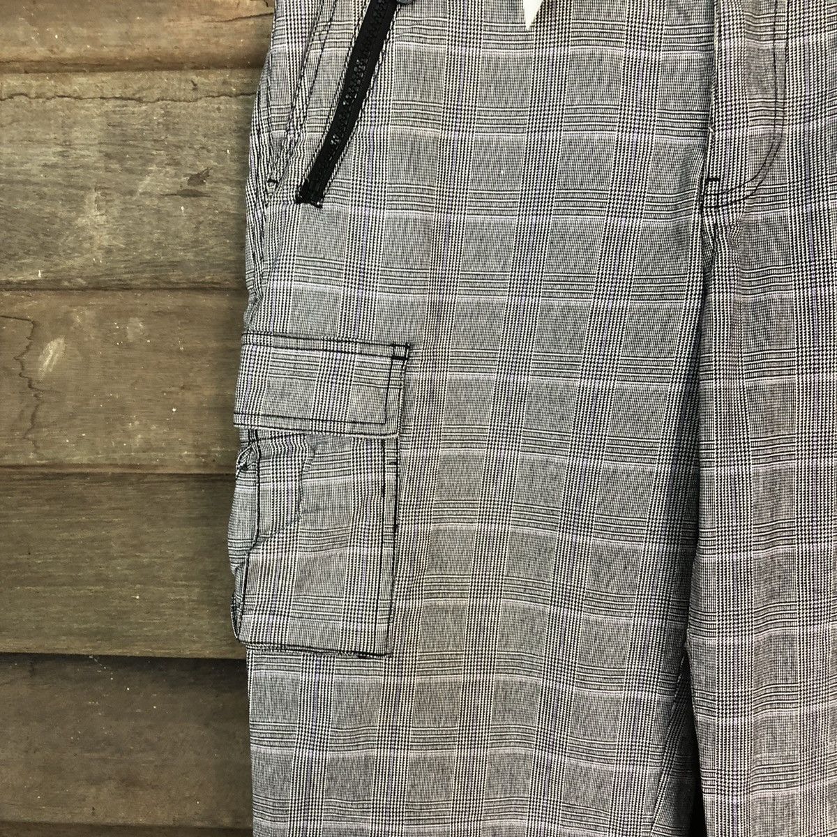 Japanese Brand DLL Checkered Grey Cargo utility Multipocket Pants #1530 Size US 30 / EU 46 - 4 Thumbnail