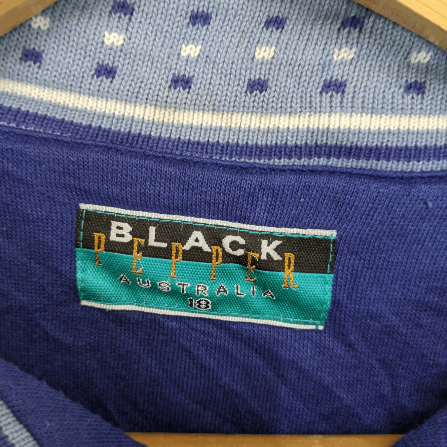 Vintage Australia BLACK PEPPER Polo Jumper Sweatshirt Size US L / EU 52-54 / 3 - 11 Thumbnail