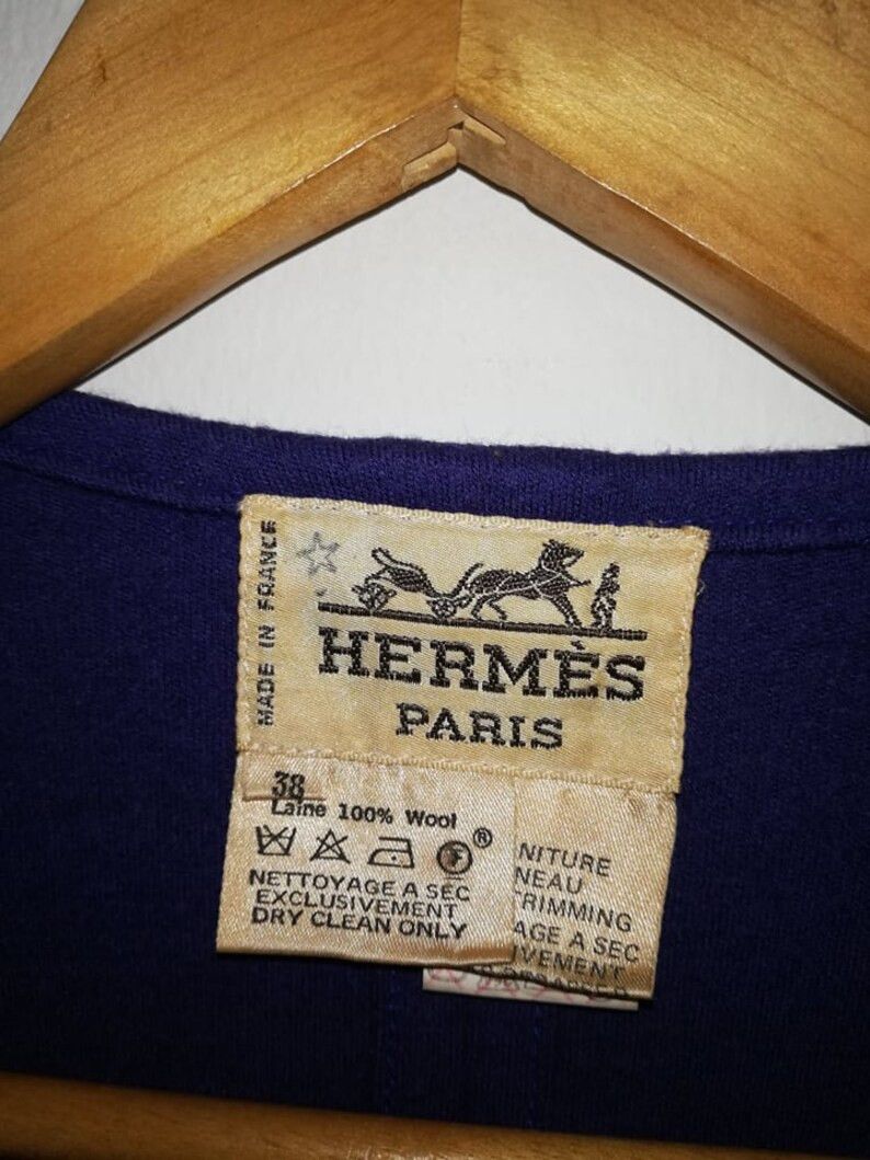 Hermes 🔥Vintage🔥 80s Hermes Paris Dress 100% Wool Made in France Size S / US 4 / IT 40 - 6 Thumbnail