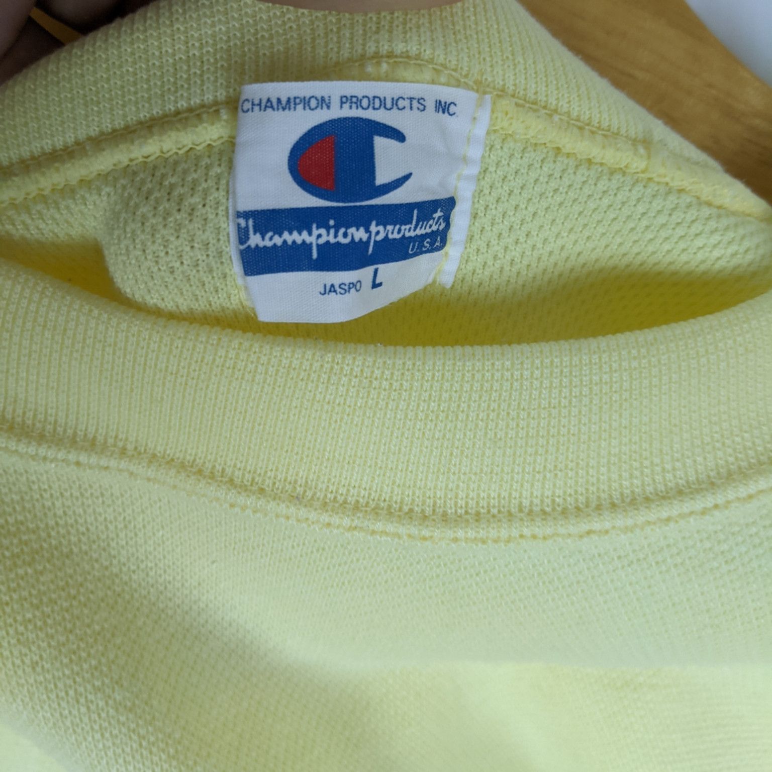 Champion × Vintage Vintage 90's CHAMPION Yellow Plain Jumper Sweatshirt Size US L / EU 52-54 / 3 - 10 Thumbnail