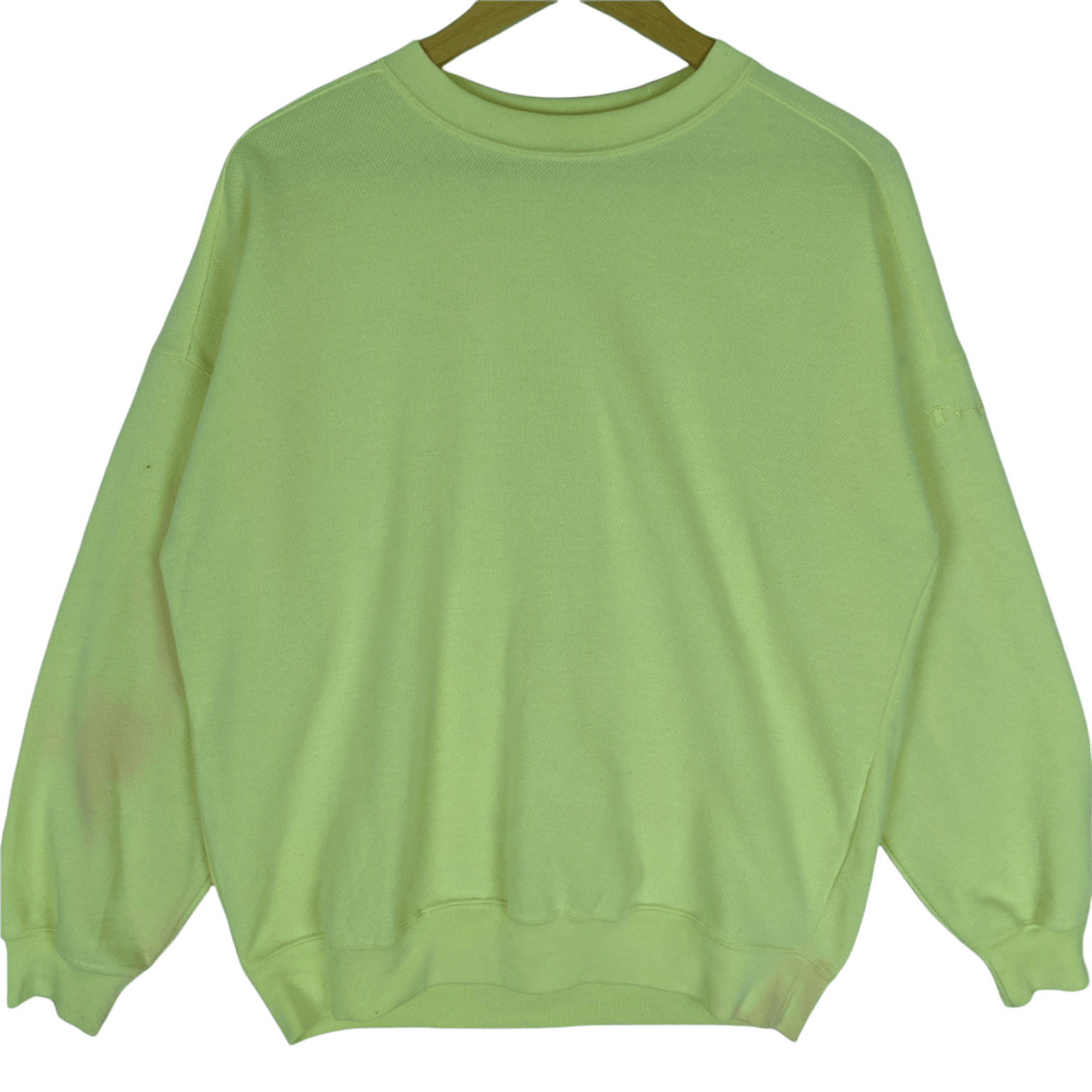 Champion × Vintage Vintage 90's CHAMPION Yellow Plain Jumper Sweatshirt Size US L / EU 52-54 / 3 - 2 Thumbnail