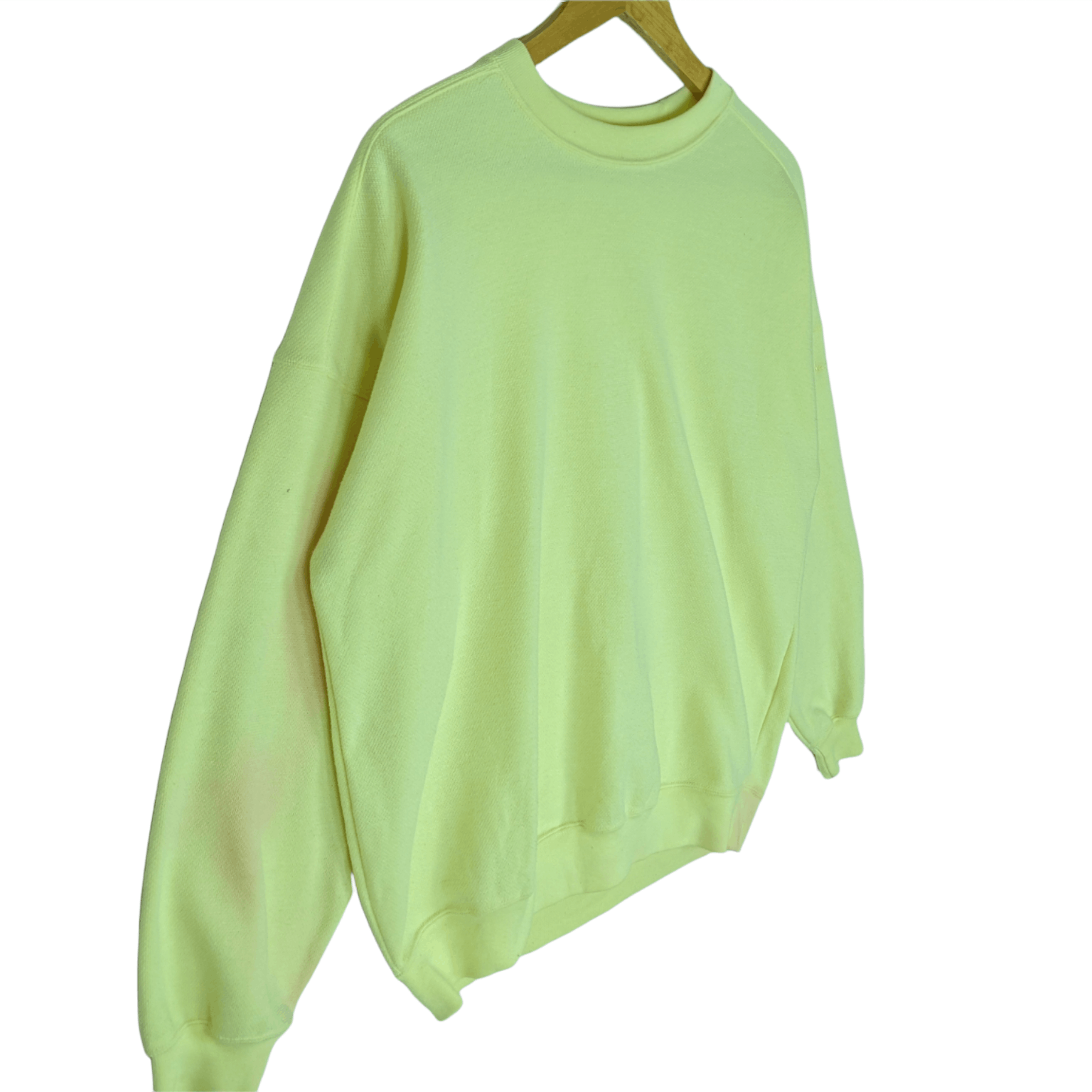 Champion × Vintage Vintage 90's CHAMPION Yellow Plain Jumper Sweatshirt Size US L / EU 52-54 / 3 - 3 Thumbnail