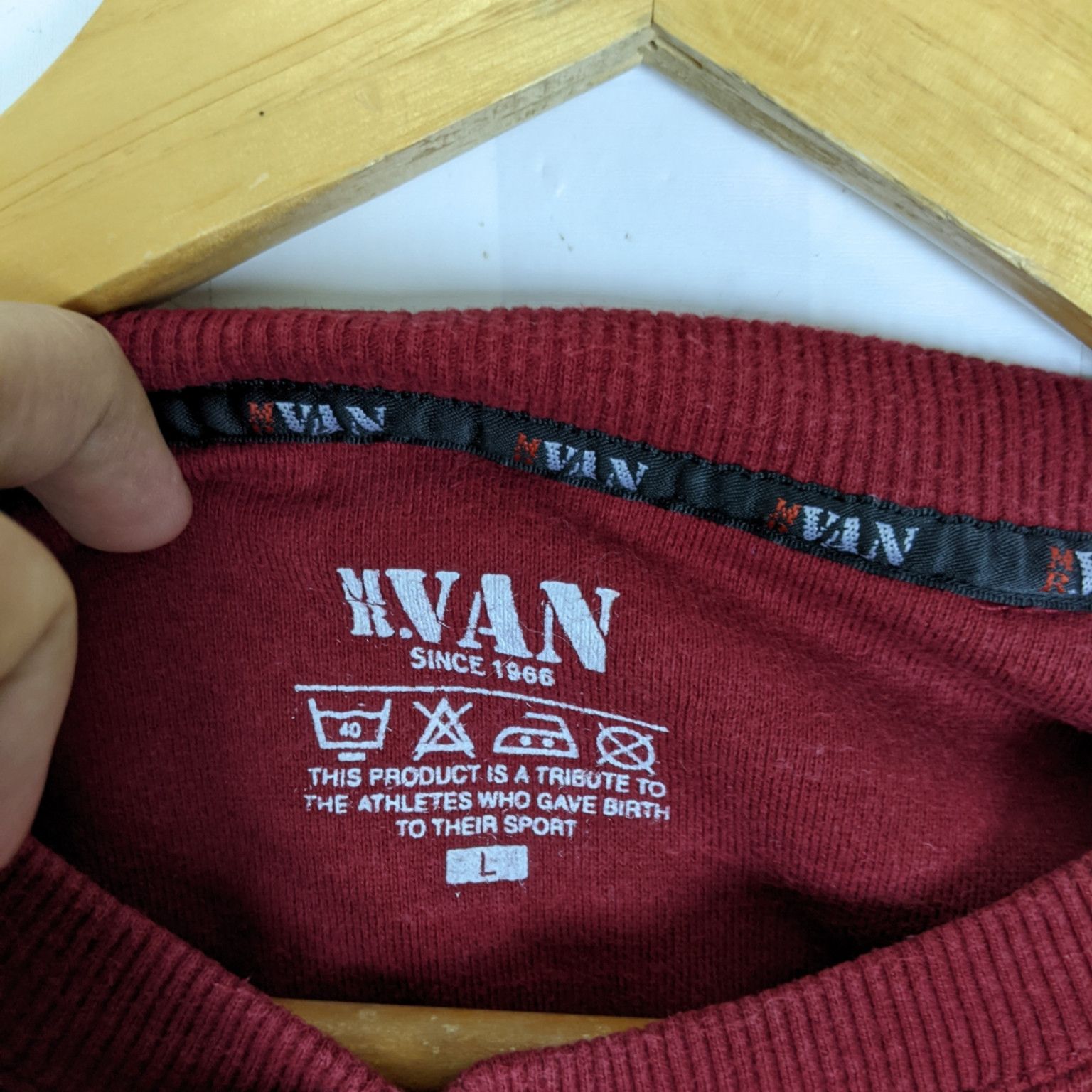 Japanese Brand × Van Japan Mr VAN Red Plain Jumper Sweatshirt Size US L / EU 52-54 / 3 - 7 Thumbnail