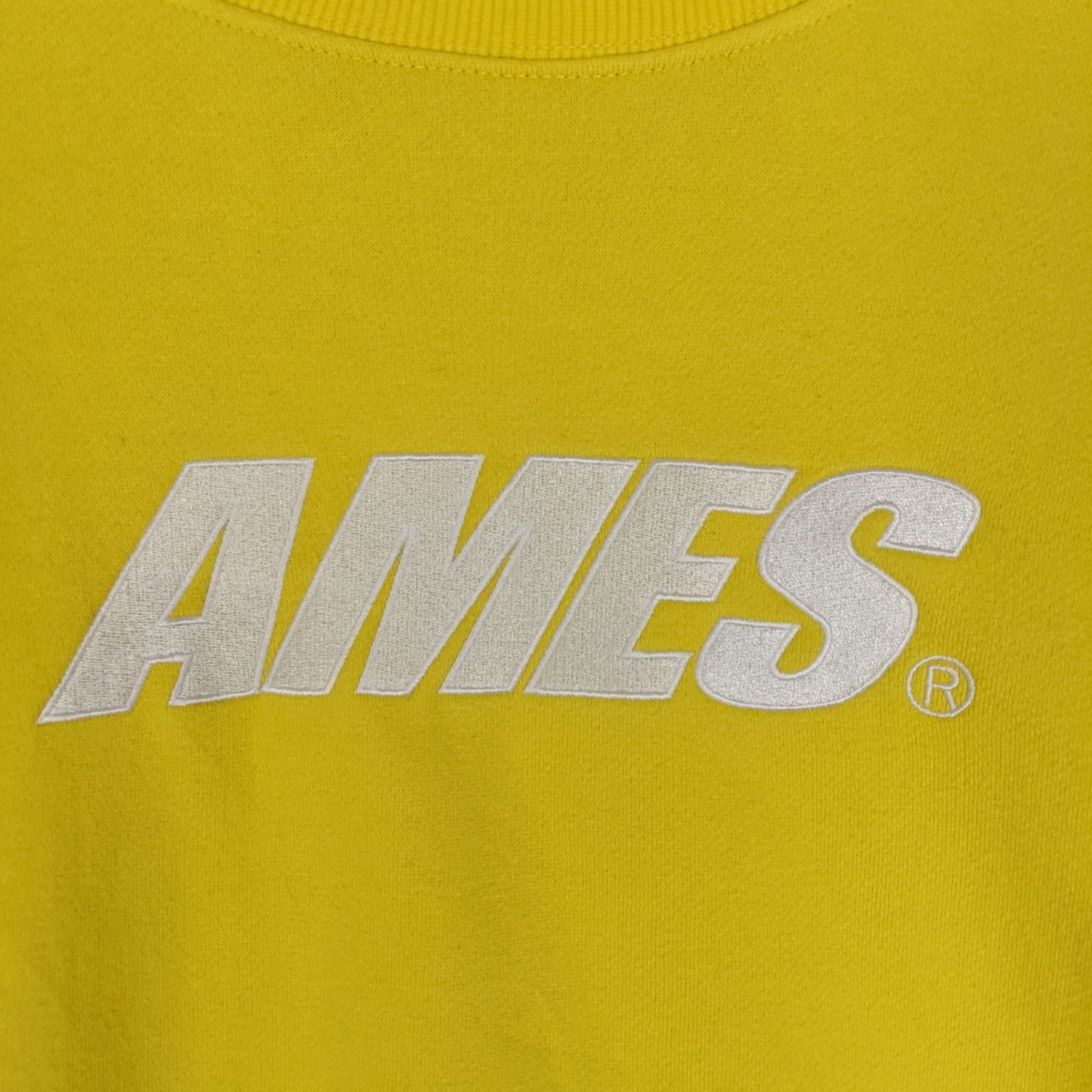 Japanese Brand AMES Spell Out Box Logo Yellow Jumper Sweatshirt Size US M / EU 48-50 / 2 - 5 Thumbnail