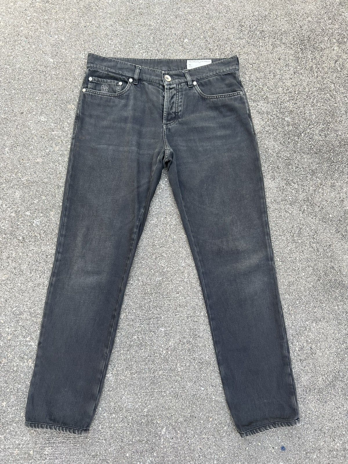 Vintage Brunello Cucinelli Italy Faded Black Denim Jeans