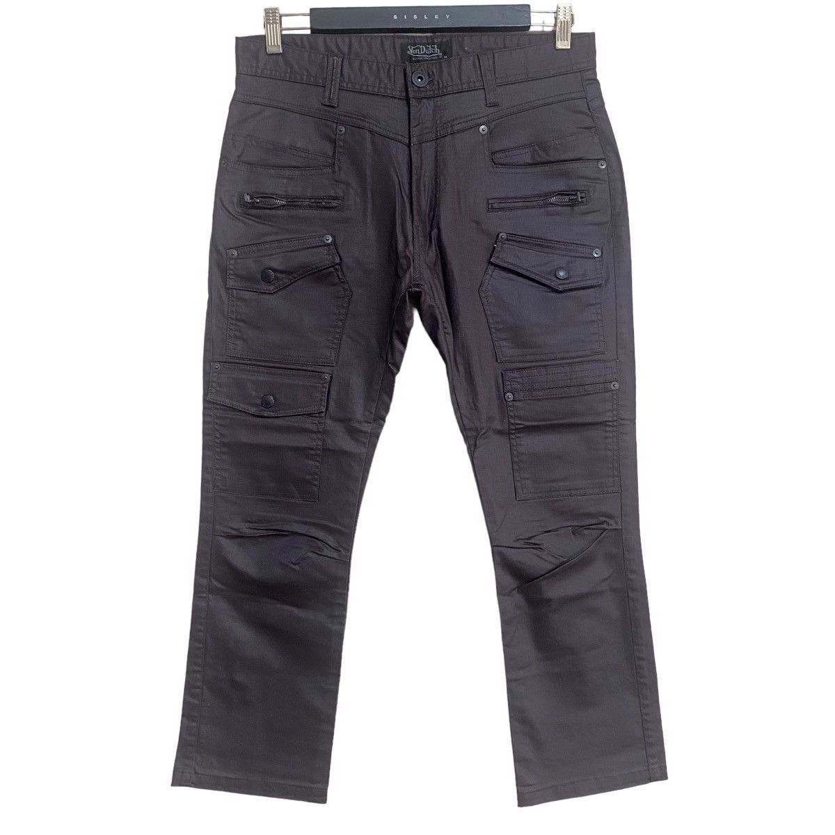 Von Dutch Von Dutch Coated Wax Cargo Cropped Pants Size US 31 - 1 Thumbnail
