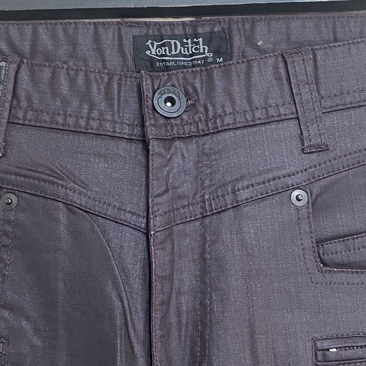 Von Dutch Von Dutch Coated Wax Cargo Cropped Pants Size US 31 - 13 Thumbnail