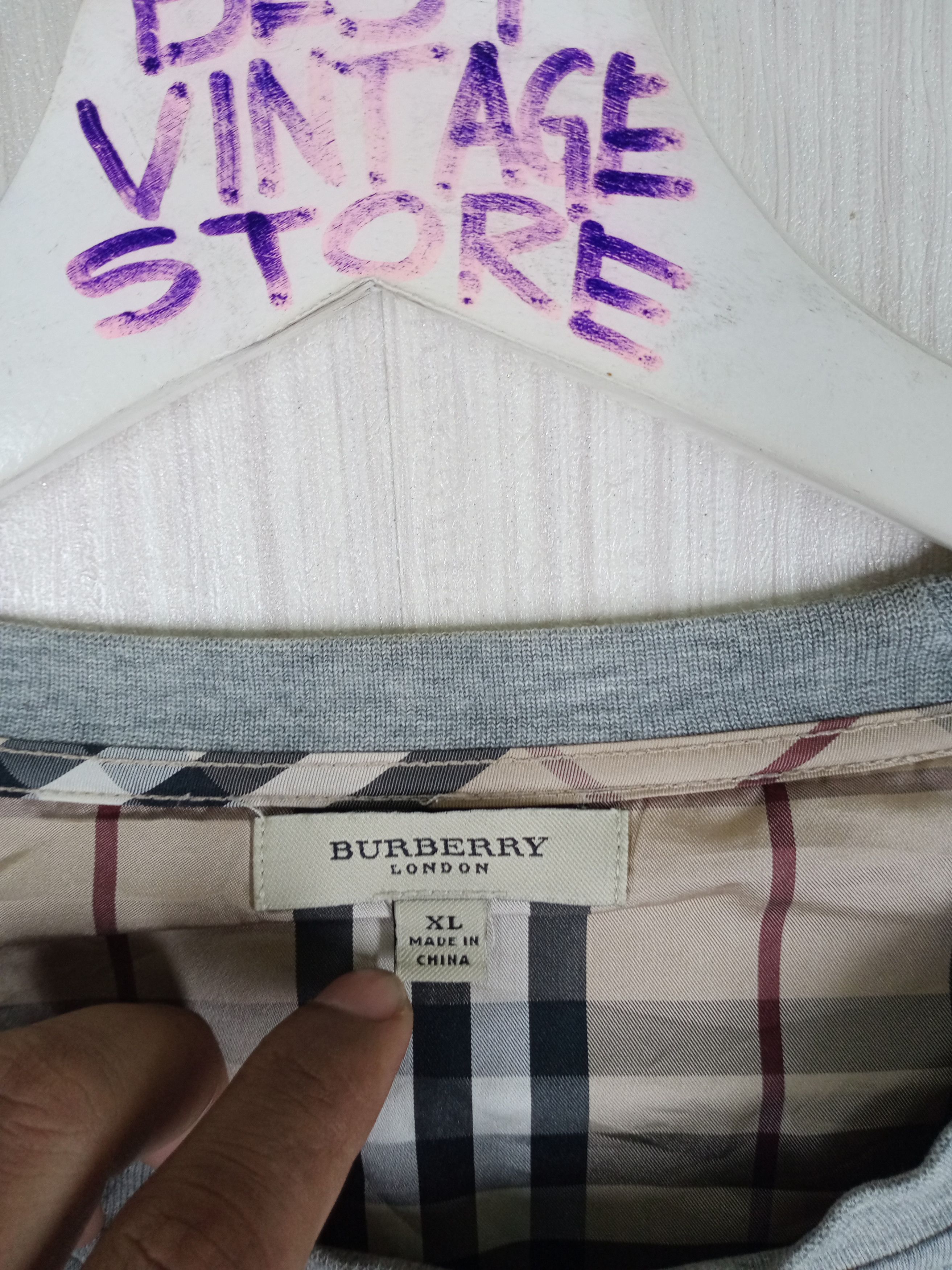 Burberry Burberry London Nova Check Embroidered Logo Sweatshirt Size US XL / EU 56 / 4 - 9 Thumbnail