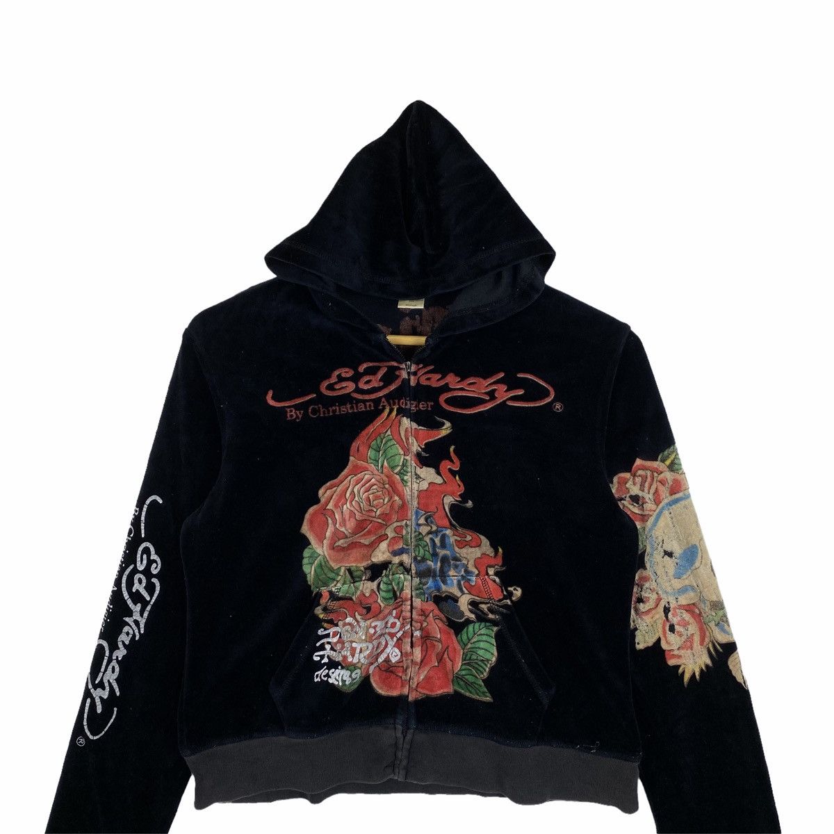 Christian Audigier ED HARDY BY CHRISTIAN AUDIGIER CODUROY HOODIE SWEATER Size S / US 4 / IT 40 - 5 Thumbnail