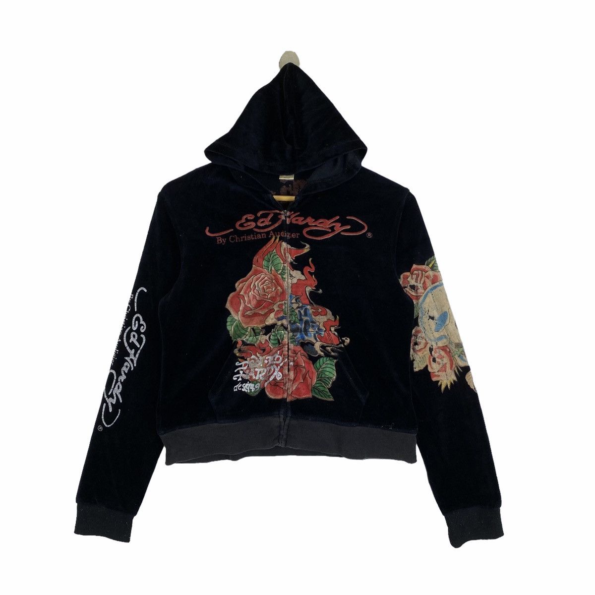 Christian Audigier ED HARDY BY CHRISTIAN AUDIGIER CODUROY HOODIE SWEATER Size S / US 4 / IT 40 - 1 Thumbnail