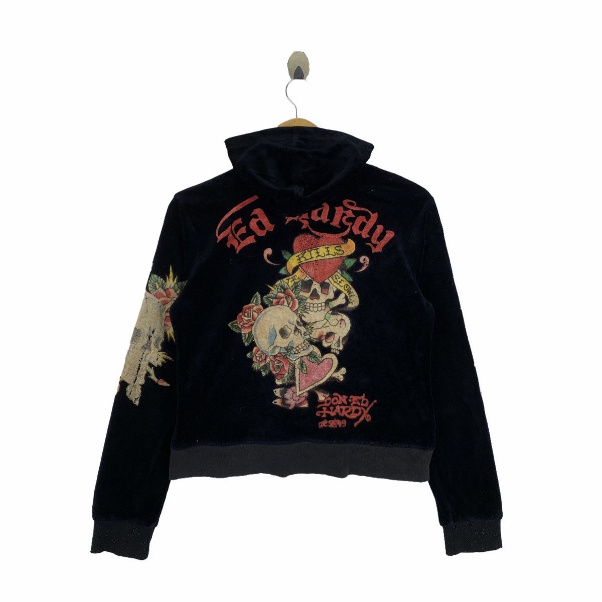 Christian Audigier ED HARDY BY CHRISTIAN AUDIGIER CODUROY HOODIE SWEATER Size S / US 4 / IT 40 - 2 Thumbnail