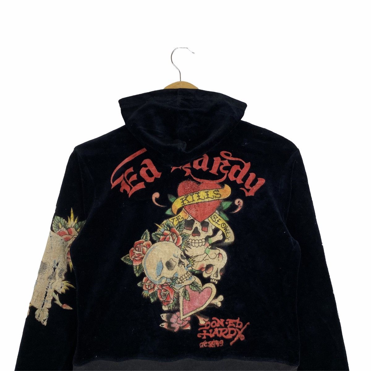 Christian Audigier ED HARDY BY CHRISTIAN AUDIGIER CODUROY HOODIE SWEATER Size S / US 4 / IT 40 - 6 Thumbnail