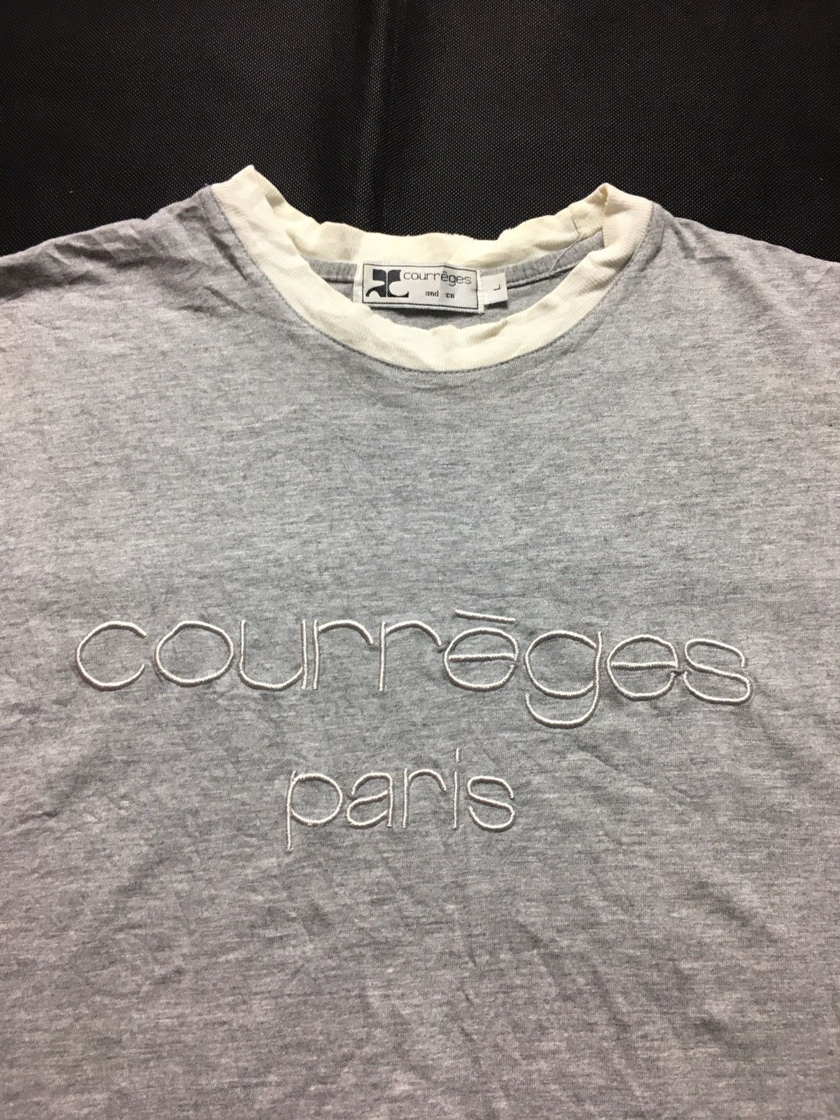 Courreges × Designer Courreges Paris Spell Out Embroidery Tee Shirt Size US L / EU 52-54 / 3 - 2 Thumbnail