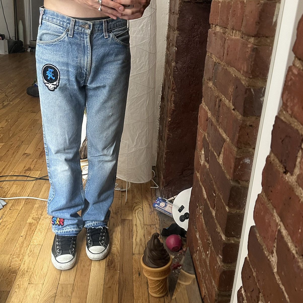 Grateful Dead Vintage 80s 90s Grateful Dead Dancing Bear Custom Levi Jeans Size US 32 / EU 48 - 8 Thumbnail