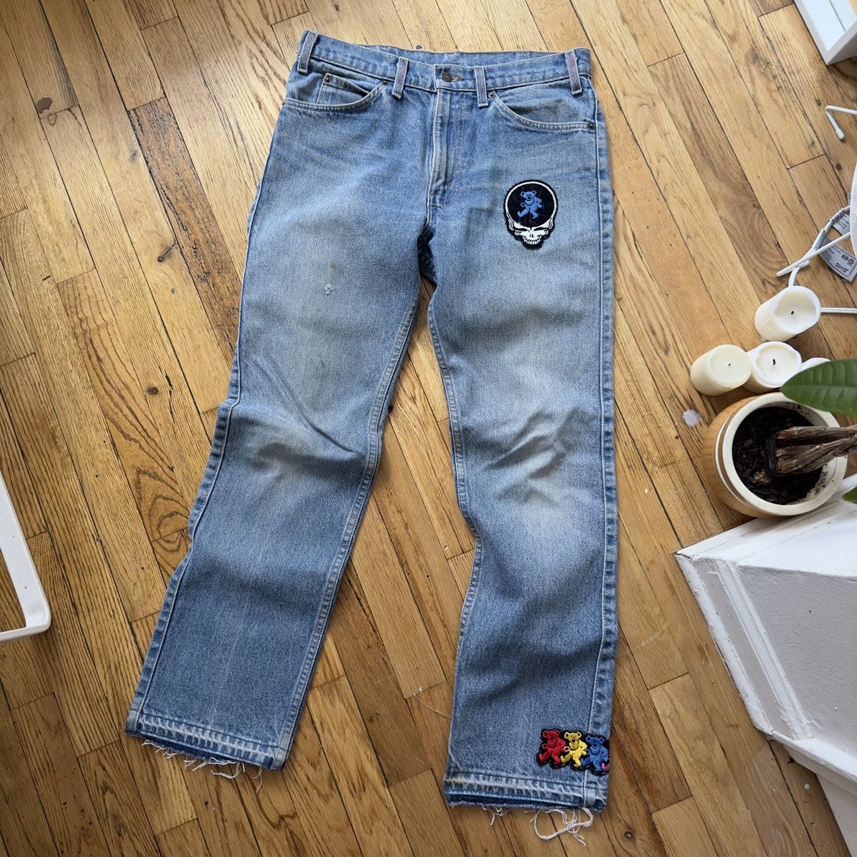 Grateful Dead Vintage 80s 90s Grateful Dead Dancing Bear Custom Levi Jeans Size US 32 / EU 48 - 1 Thumbnail