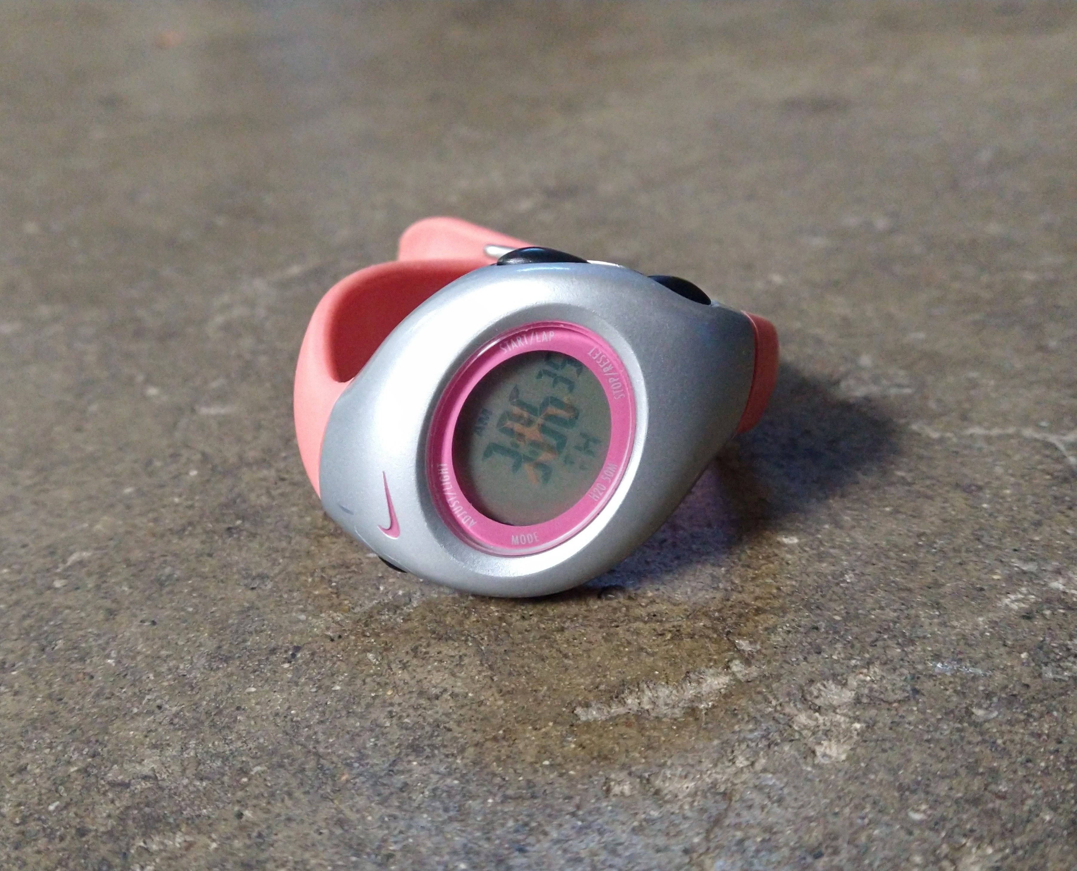 image of Kids Nike Watch Pink Silver Rubber 6.5" in Pink/Silver