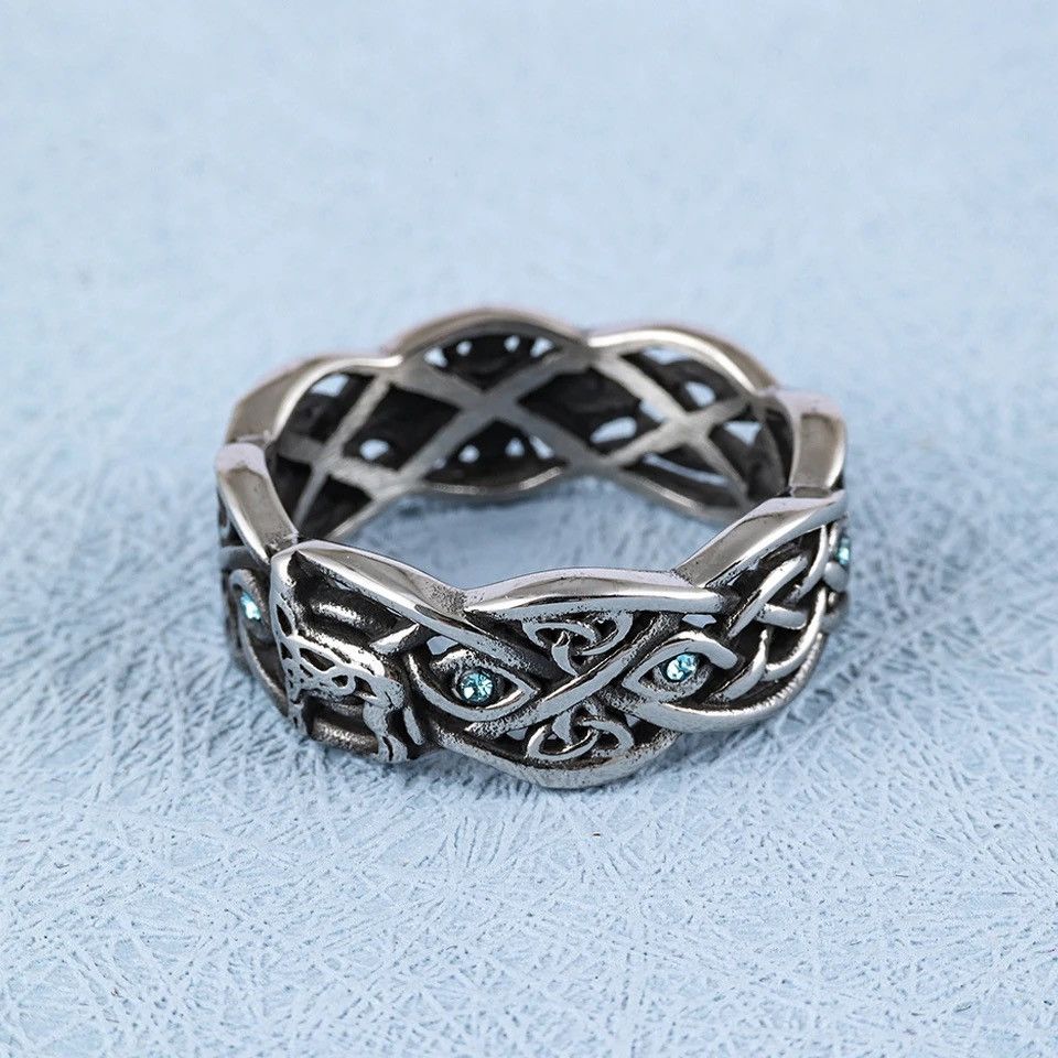 Jewelry Blue Eyes Stone Animal Rings Size ONE SIZE - 2 Thumbnail