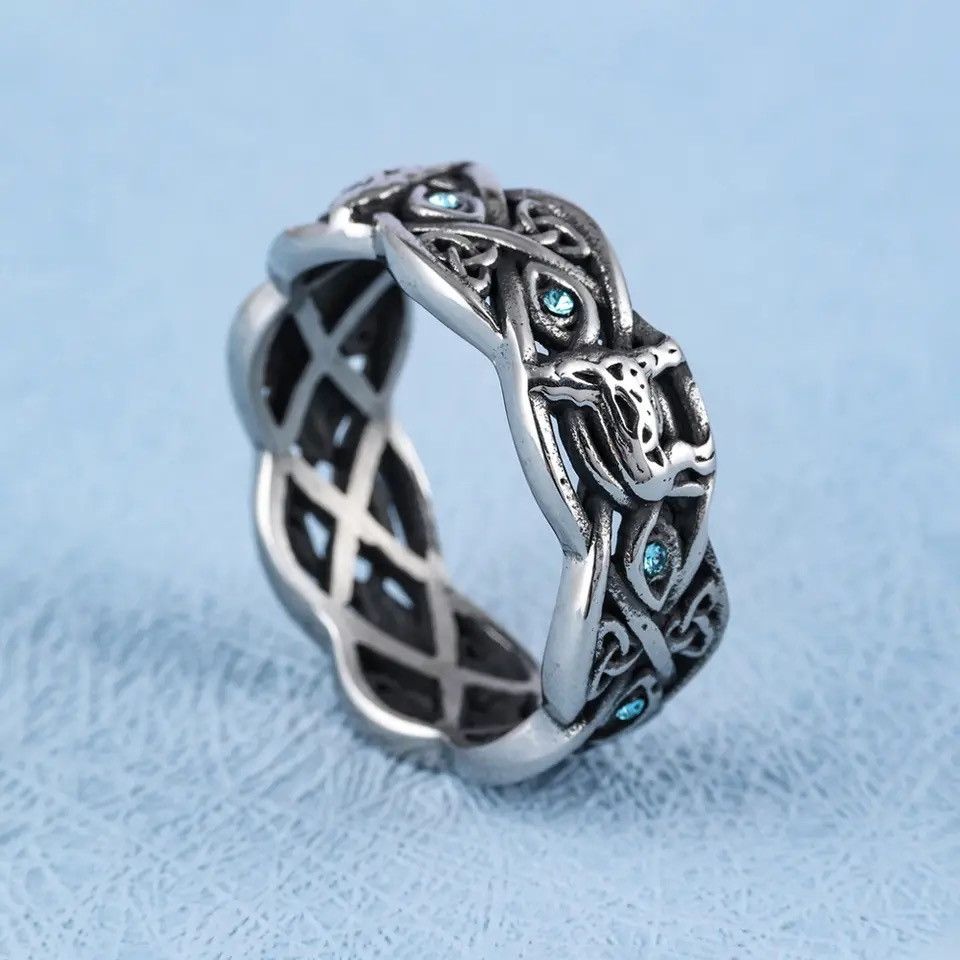 Jewelry Blue Eyes Stone Animal Rings Size ONE SIZE - 3 Thumbnail