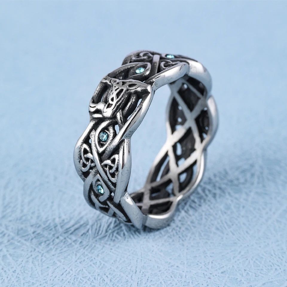 Jewelry Blue Eyes Stone Animal Rings Size ONE SIZE - 1 Thumbnail