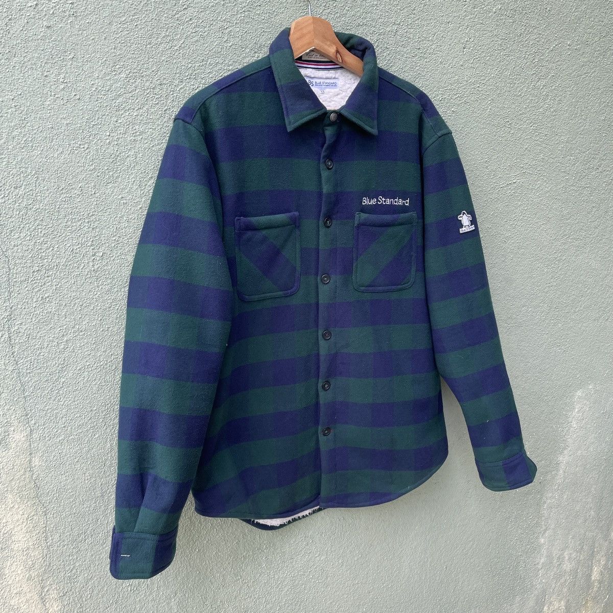 Japanese Brand Vintage BLUE STANDARD Embroidery Logo Stripe Button Jacket Size US L / EU 52-54 / 3 - 3 Thumbnail