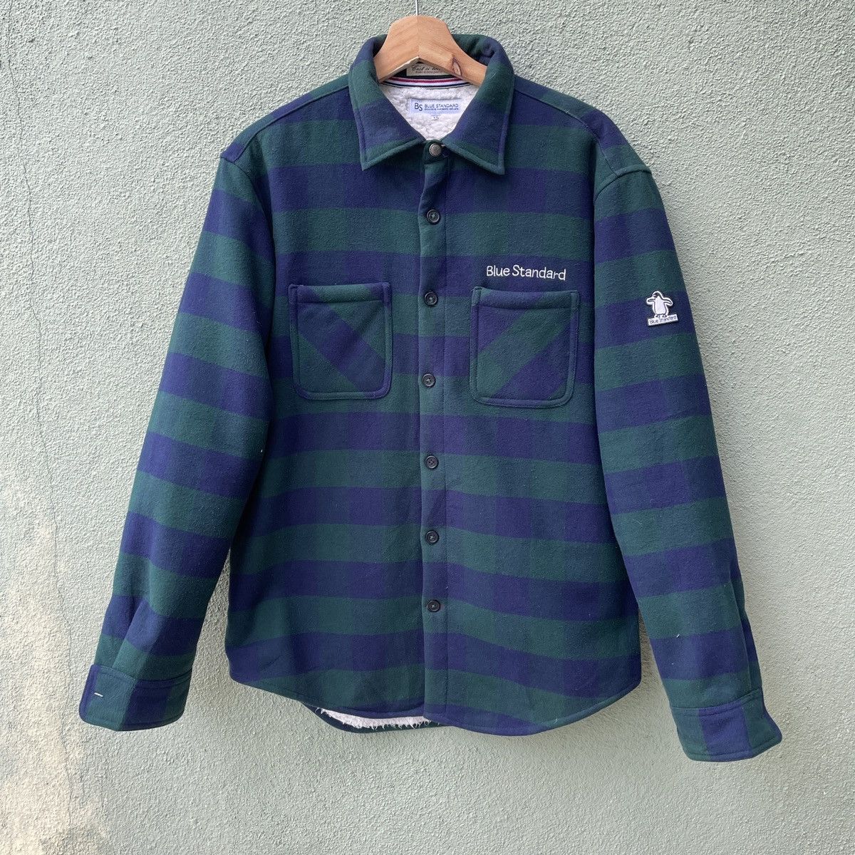 Japanese Brand Vintage BLUE STANDARD Embroidery Logo Stripe Button Jacket Size US L / EU 52-54 / 3 - 1 Thumbnail