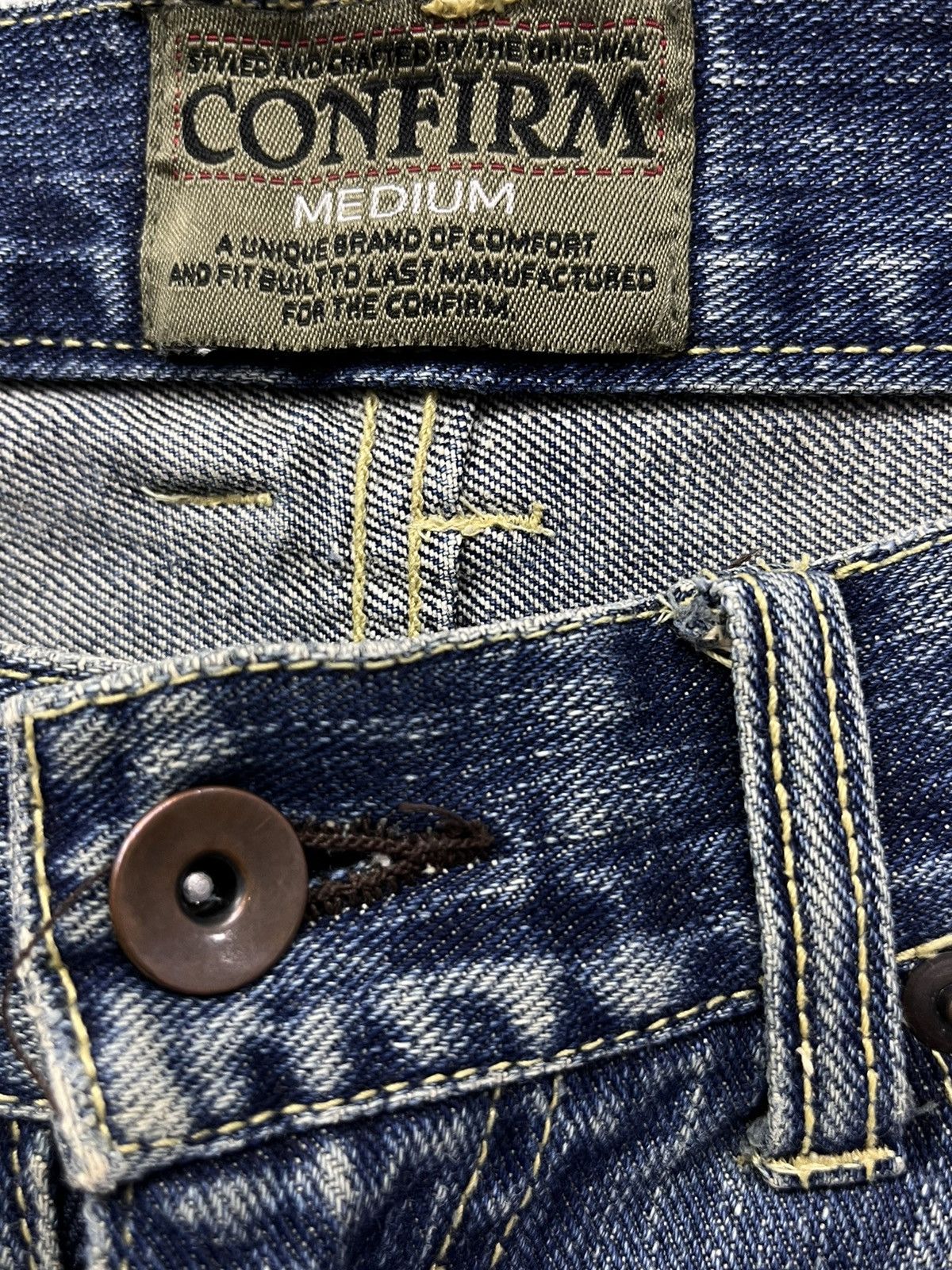 Japanese Brand CONFIRM Distressed Boro Patchwork Kurt Cobain Style Denim Size US 33 - 10 Thumbnail