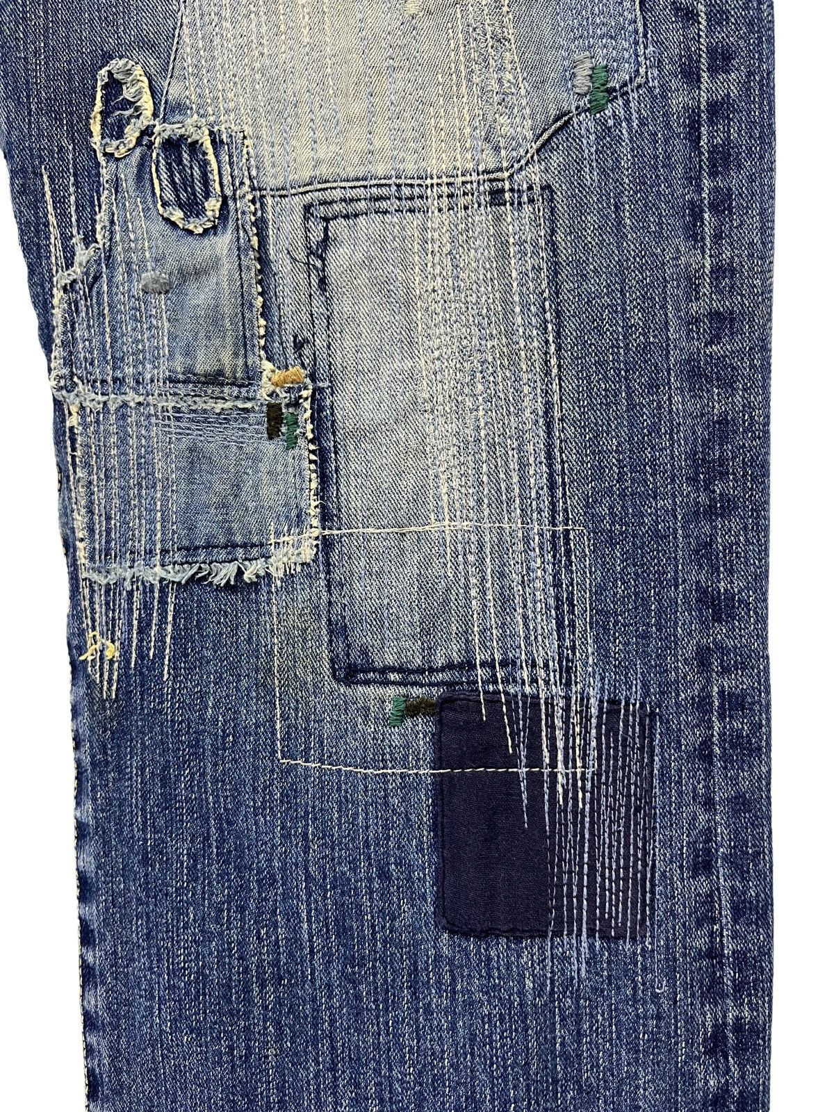 Japanese Brand CONFIRM Distressed Boro Patchwork Kurt Cobain Style Denim Size US 33 - 7 Thumbnail