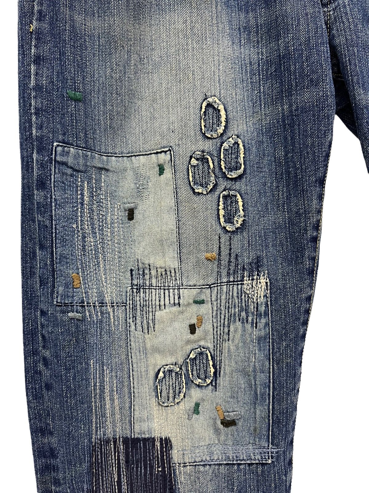 Japanese Brand CONFIRM Distressed Boro Patchwork Kurt Cobain Style Denim Size US 33 - 9 Thumbnail