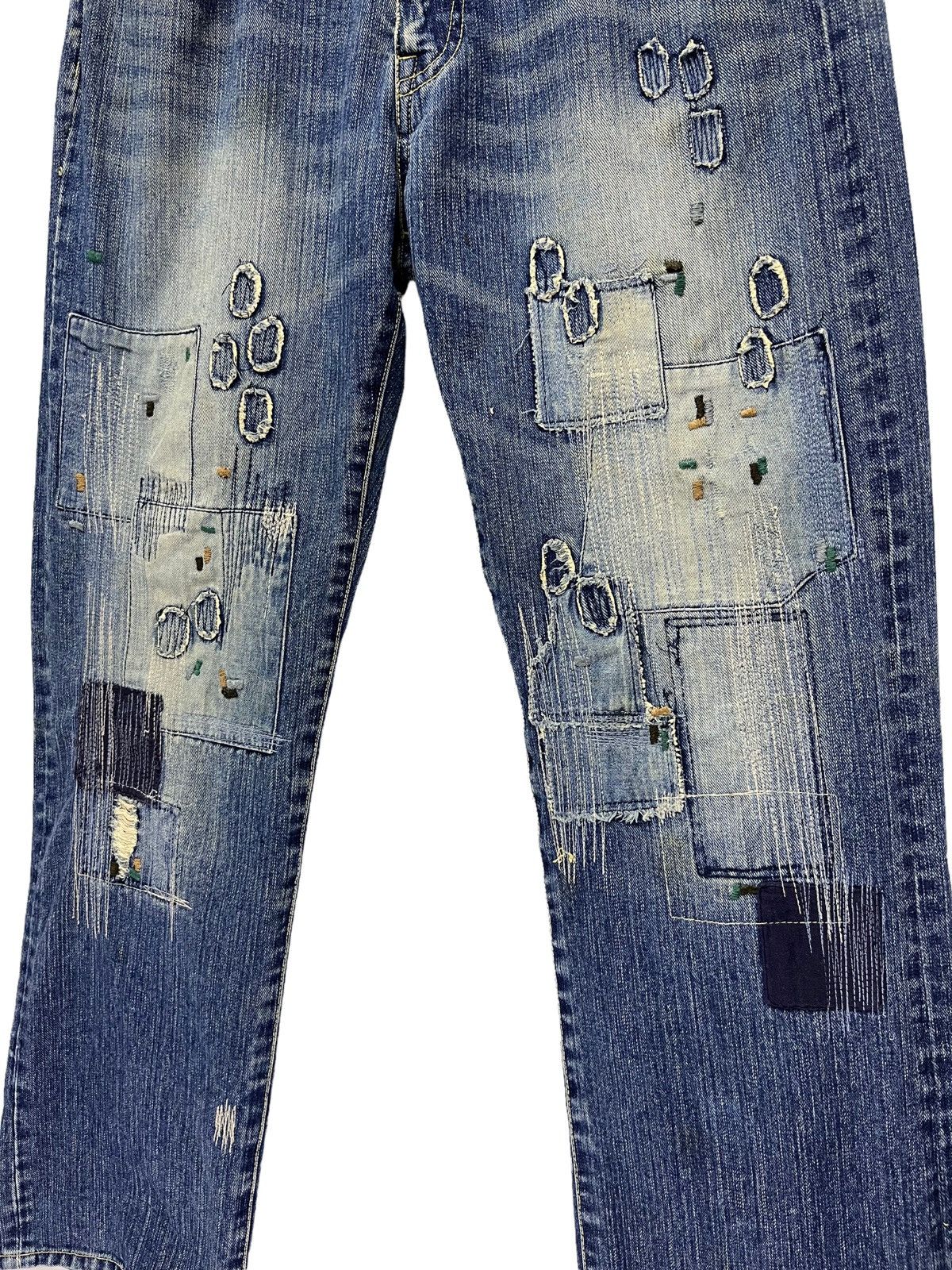 Japanese Brand CONFIRM Distressed Boro Patchwork Kurt Cobain Style Denim Size US 33 - 1 Thumbnail
