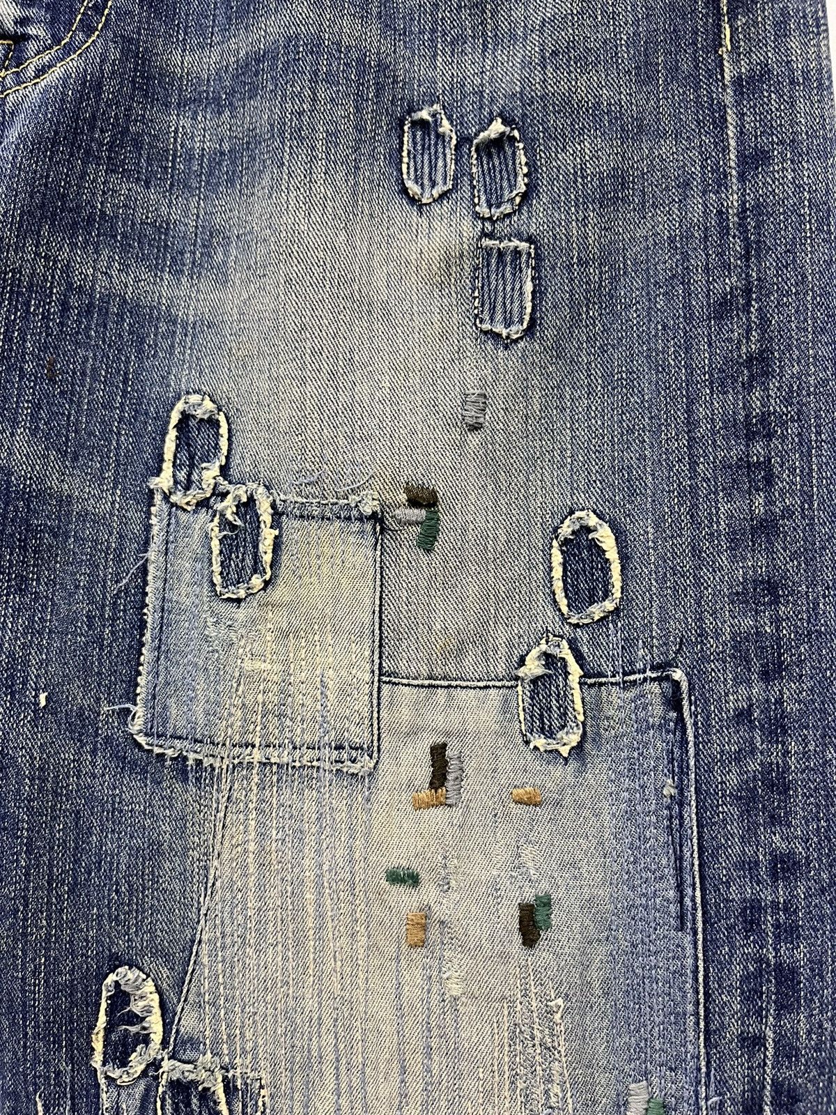 Japanese Brand CONFIRM Distressed Boro Patchwork Kurt Cobain Style Denim Size US 33 - 13 Thumbnail
