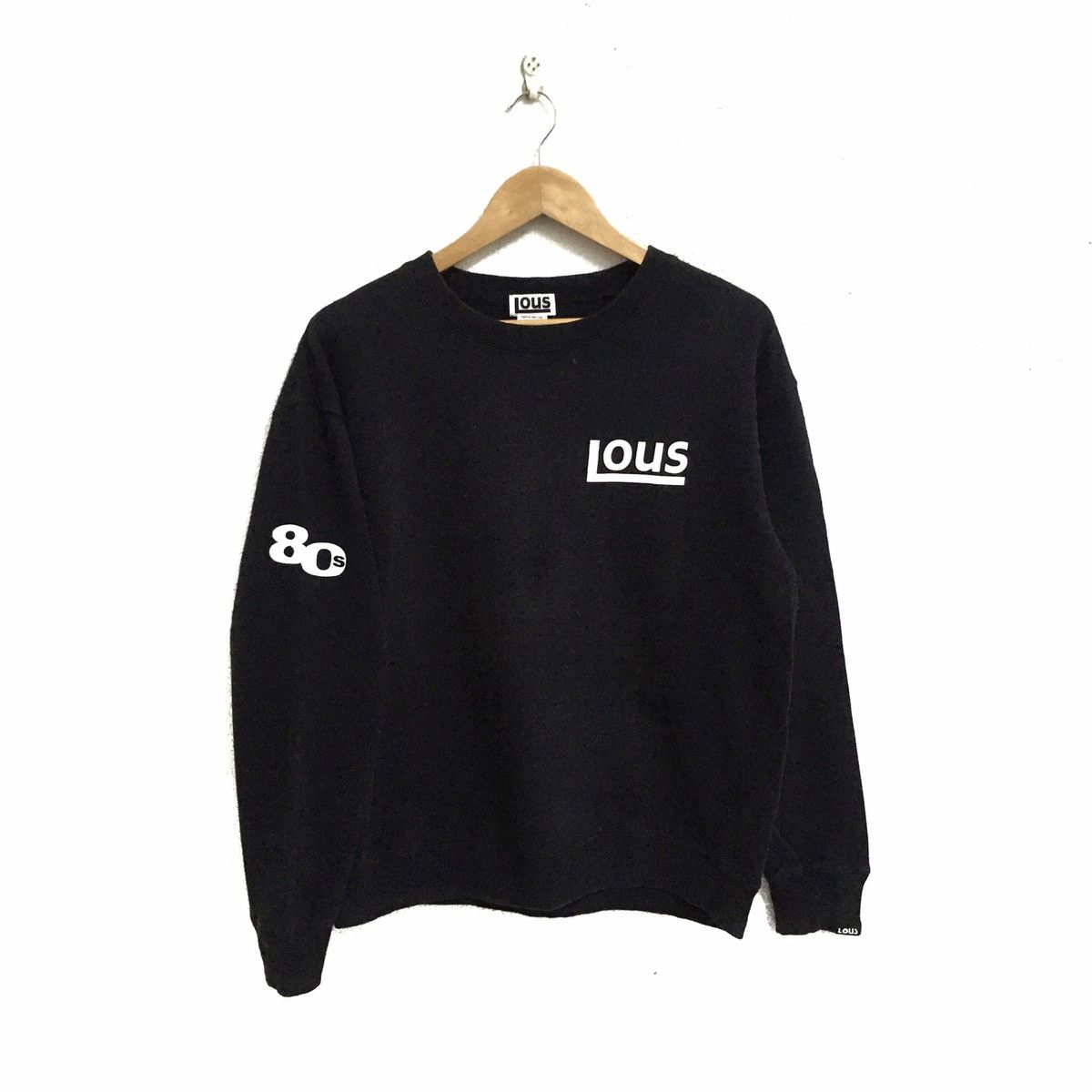 image of Vintage Lous 80's Streetwear Sweatshirts Jumper Pullover in Black, Men's (Size Medium)
