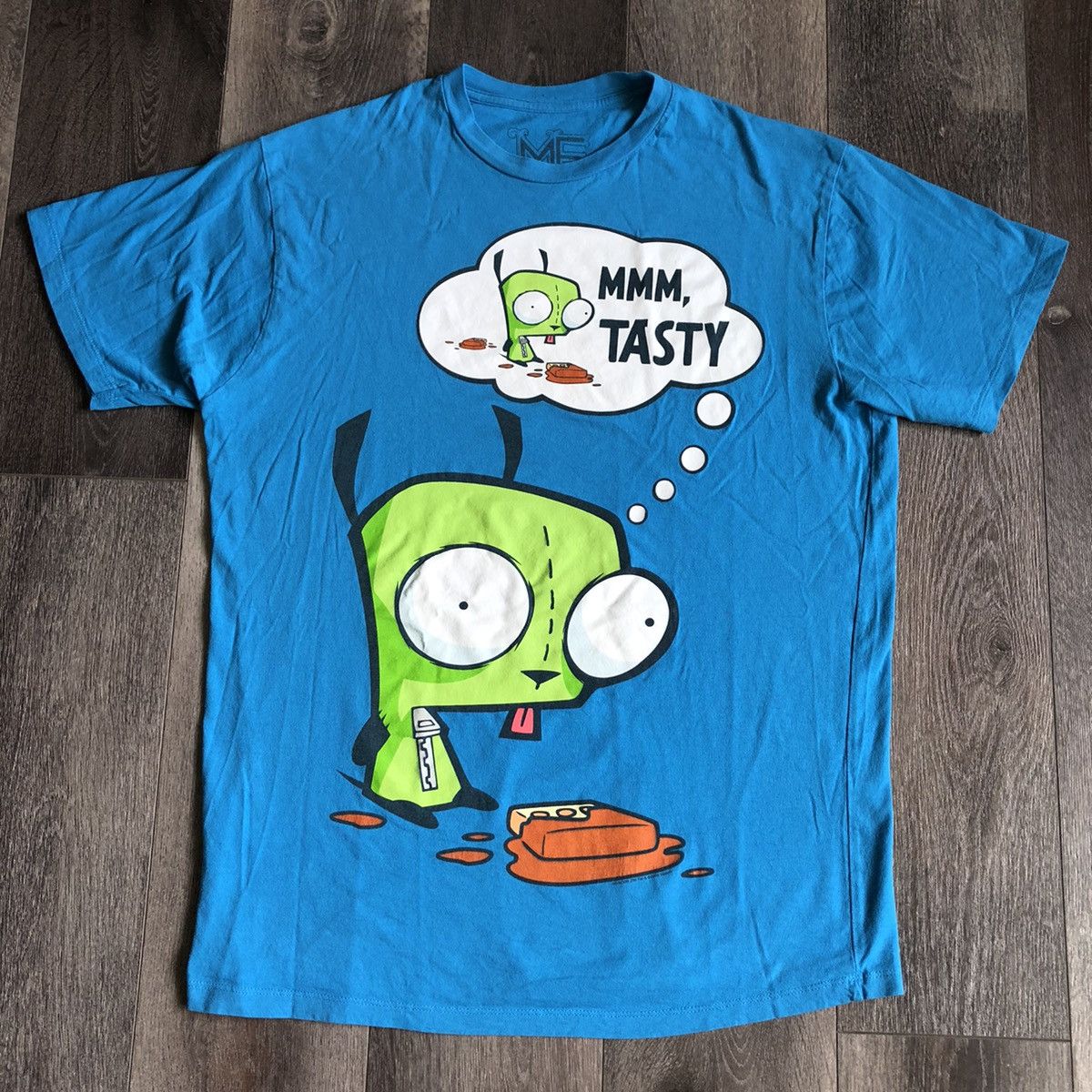 Vintage 2000s Invader Zim Gir Mmm Tasty Graphic Logo T Shirt