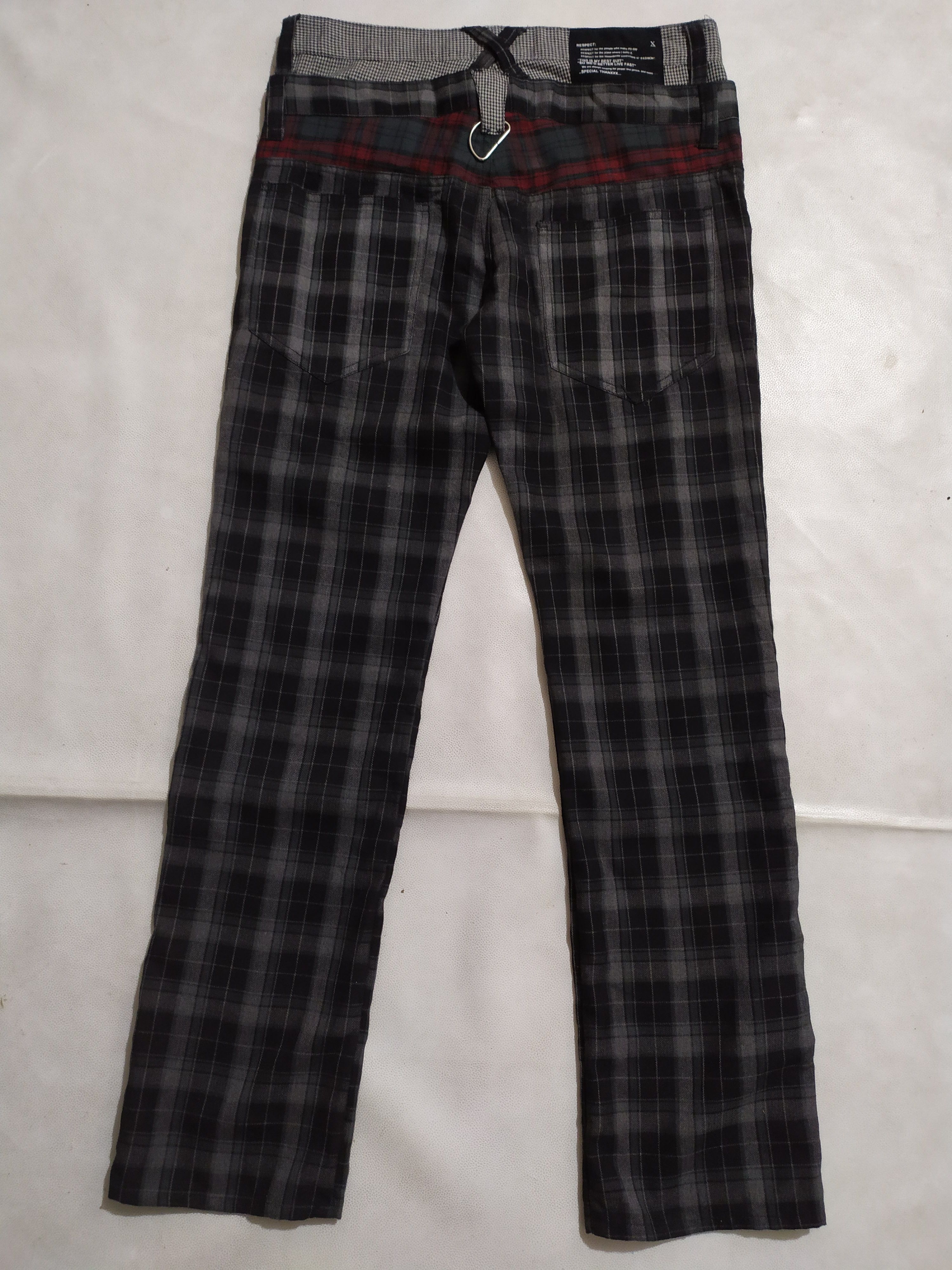 Japanese Brand 🔥Japanese Rag Out Checkered Double Waist Pants Size US 31 - 4 Thumbnail
