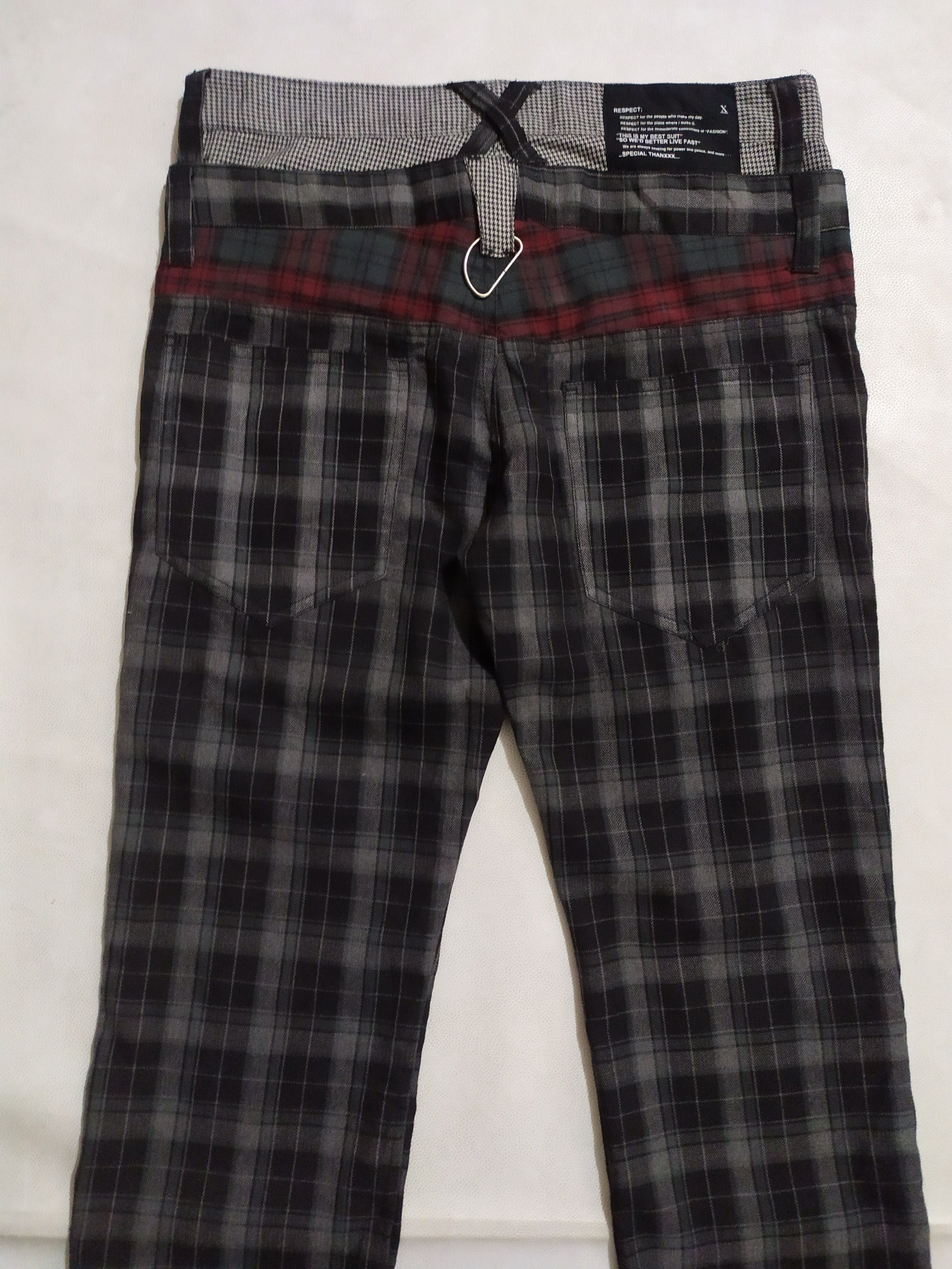 Japanese Brand 🔥Japanese Rag Out Checkered Double Waist Pants Size US 31 - 5 Thumbnail