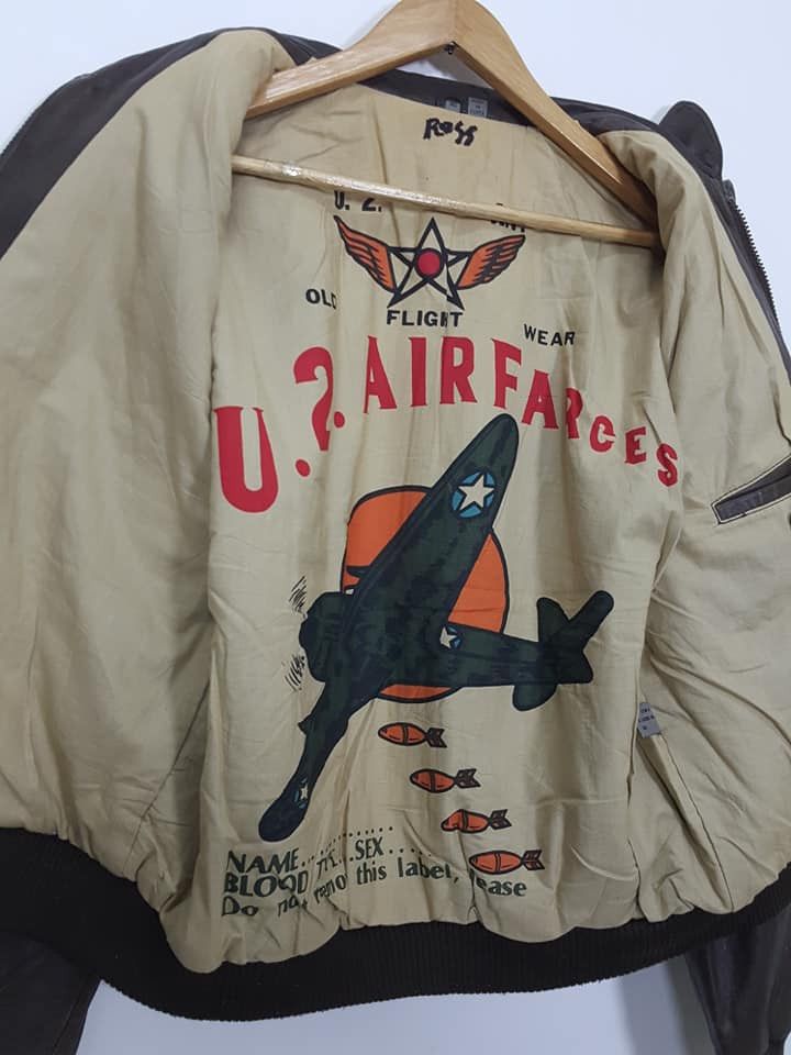 Vintage U2 Air Farces Old Flight Wear Leather Jacket Size US M / EU 48-50 / 2 - 5 Thumbnail