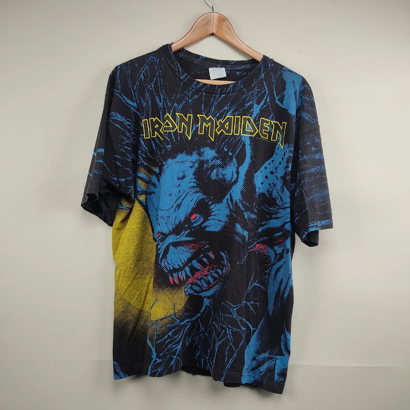 Band Tees × Iron Maiden × Vintage 1992 Iron Maiden Fear of the Dark All Over Print Size US XL / EU 56 / 4 - 8 Thumbnail