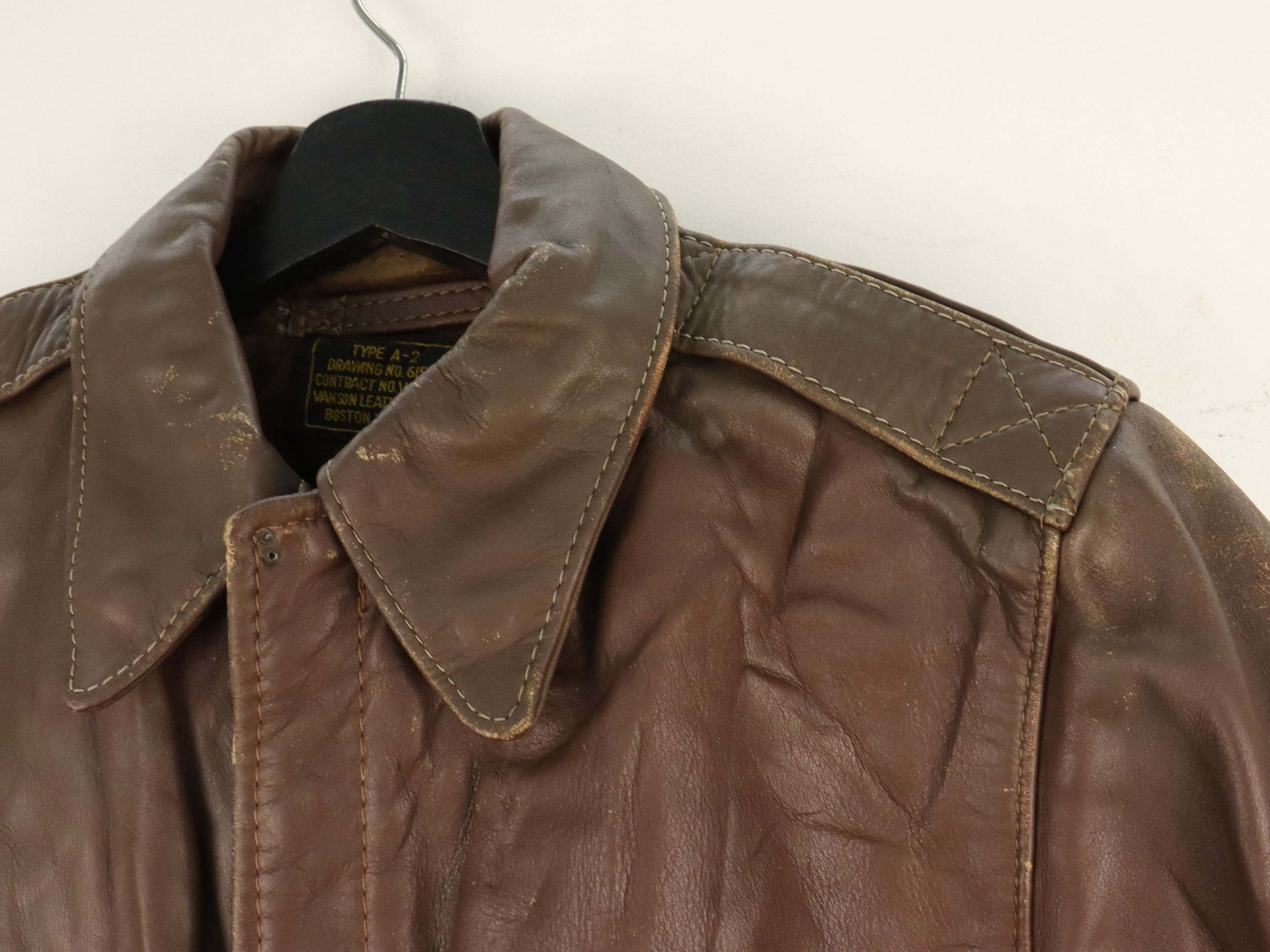 Vanson Leathers VTG HORSEHIDE A-2 LEATHERS AVIATOR FLIGHT JACKET Size US S / EU 44-46 / 1 - 8 Thumbnail