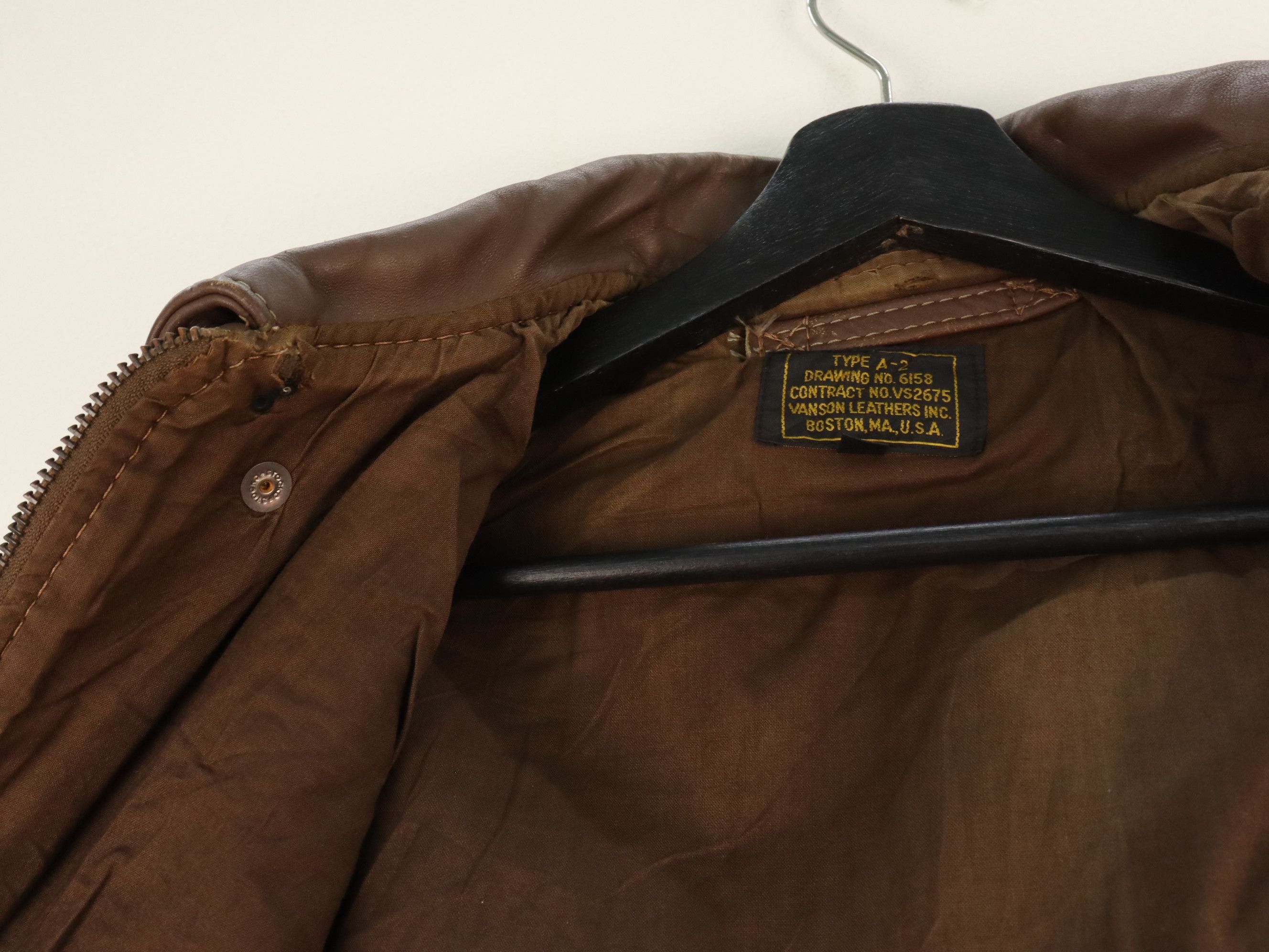 Vanson Leathers VTG HORSEHIDE A-2 LEATHERS AVIATOR FLIGHT JACKET Size US S / EU 44-46 / 1 - 11 Thumbnail