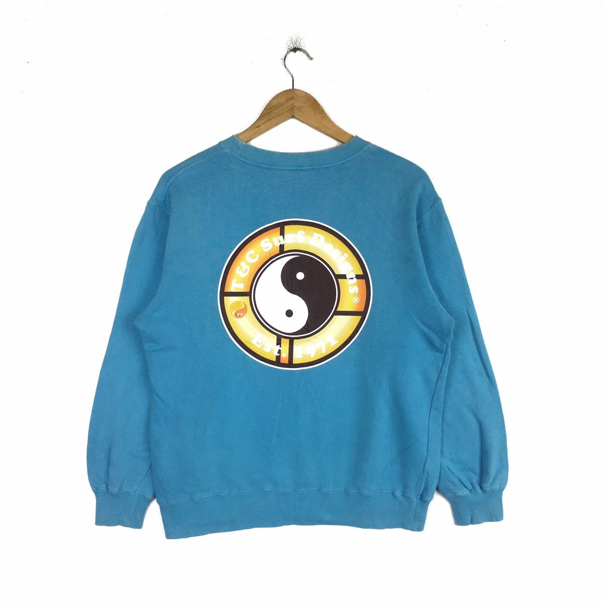 image of Surf Style x Vintage Town & Country Surf Design Hawaii Sweatshirts in Blue, Men's (Size Small)