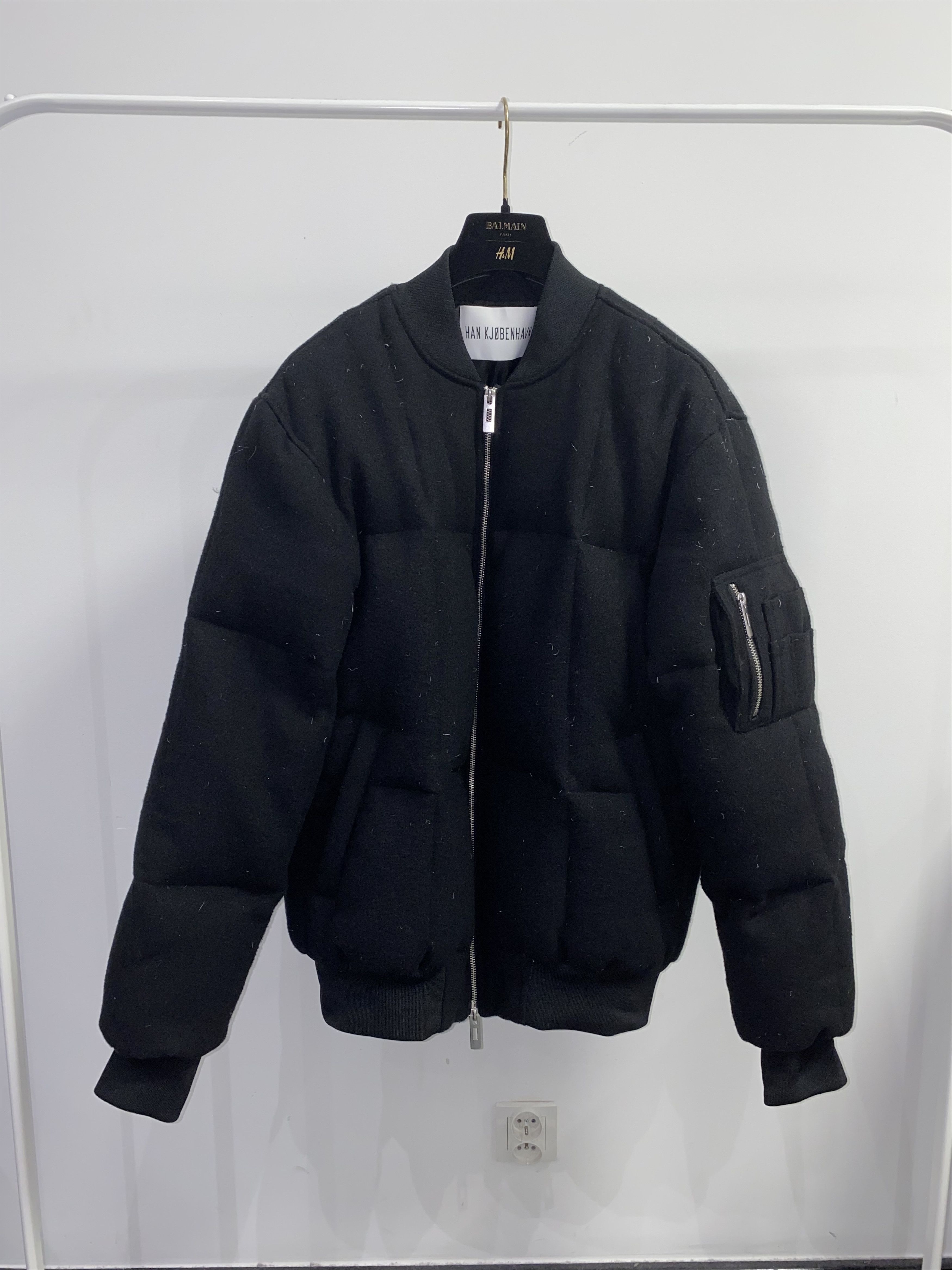 Han Kjobenhavn AW17 Han Kjobenhavn Pocket Black Wool Puffer Jacket Size US L / EU 52-54 / 3 - 4 Thumbnail
