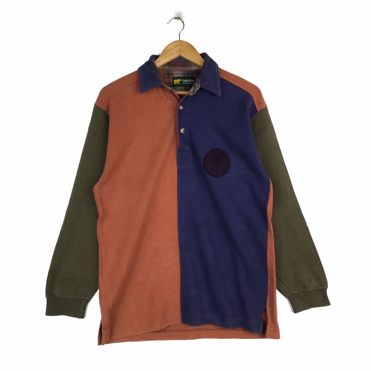 Vintage Golden Bear Casual Sportswear Polos Long Sleeve