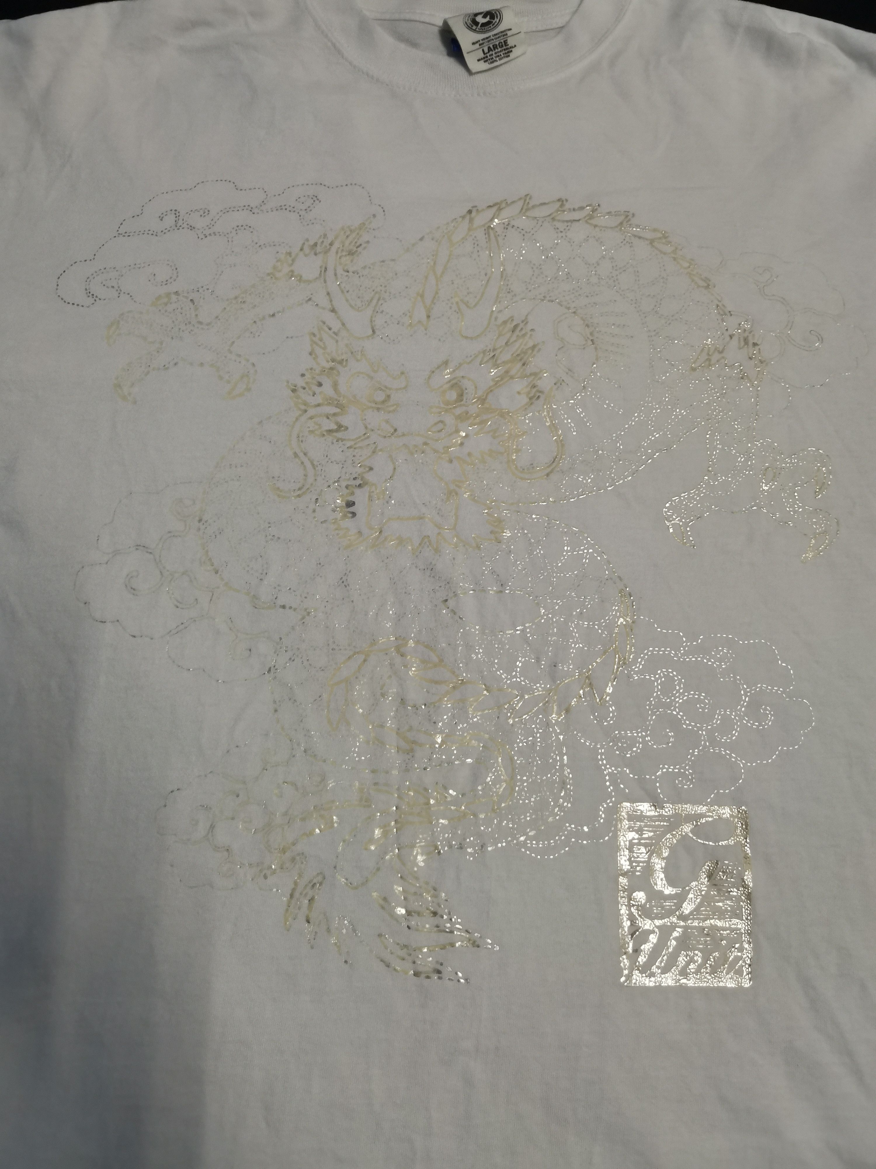 Japanese Brand Big Dragon Logo Sukajan Tee White Rare Oversize Size US L / EU 52-54 / 3 - 1 Thumbnail