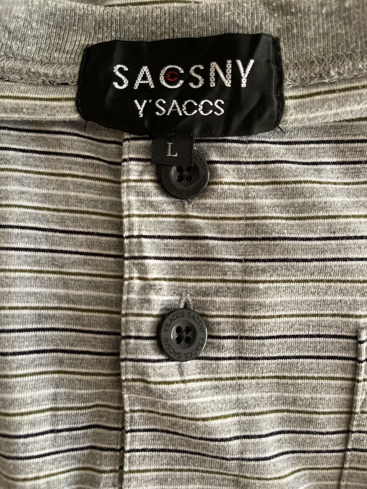 Y's × Yohji Yamamoto Yohji Yamamoto Sacsny Y'saccs Stripe T-Shirt Size US L / EU 52-54 / 3 - 4 Thumbnail