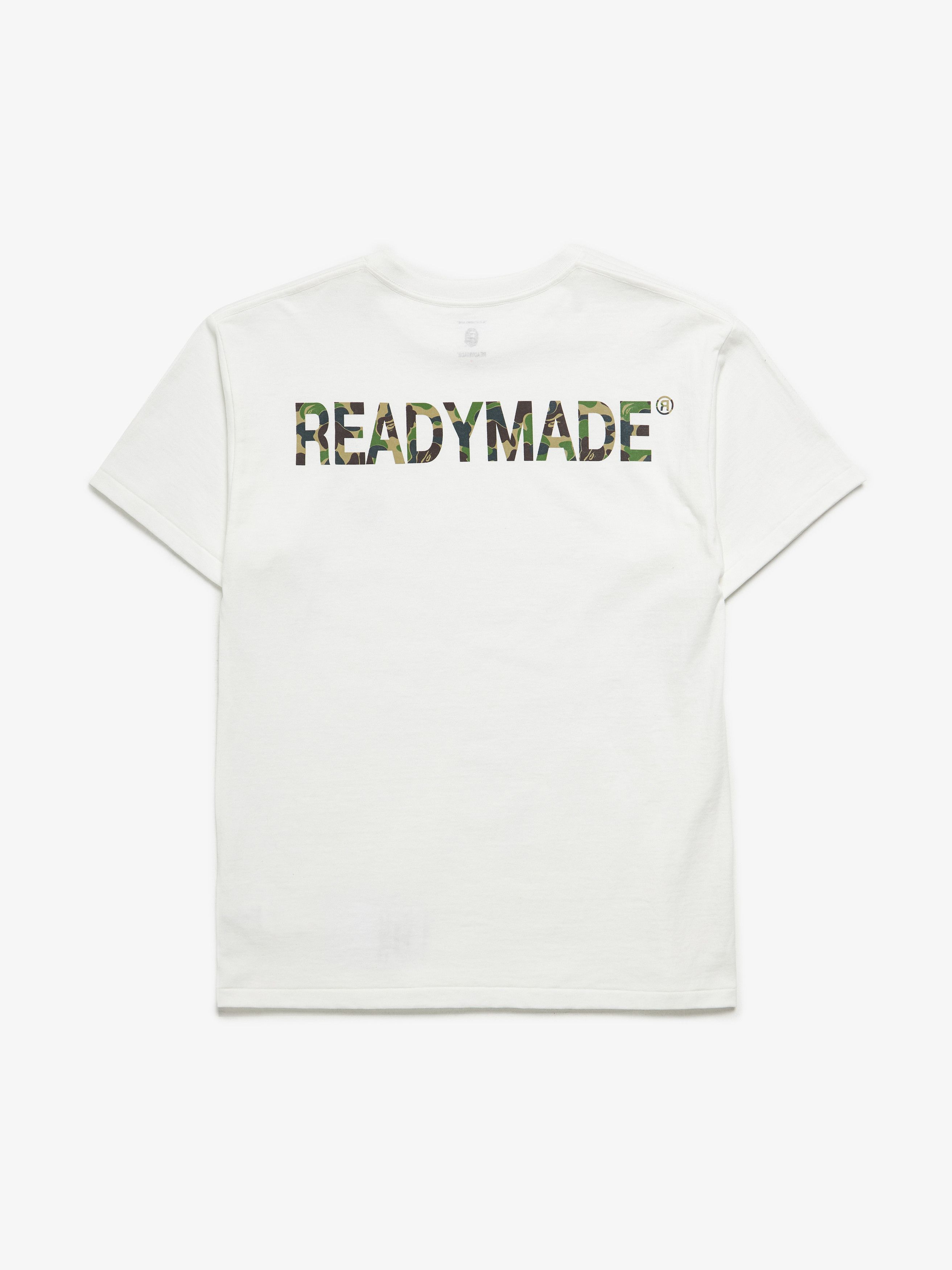 Bape White Green Camo Back Printed Cotton T-Shirt | Grailed