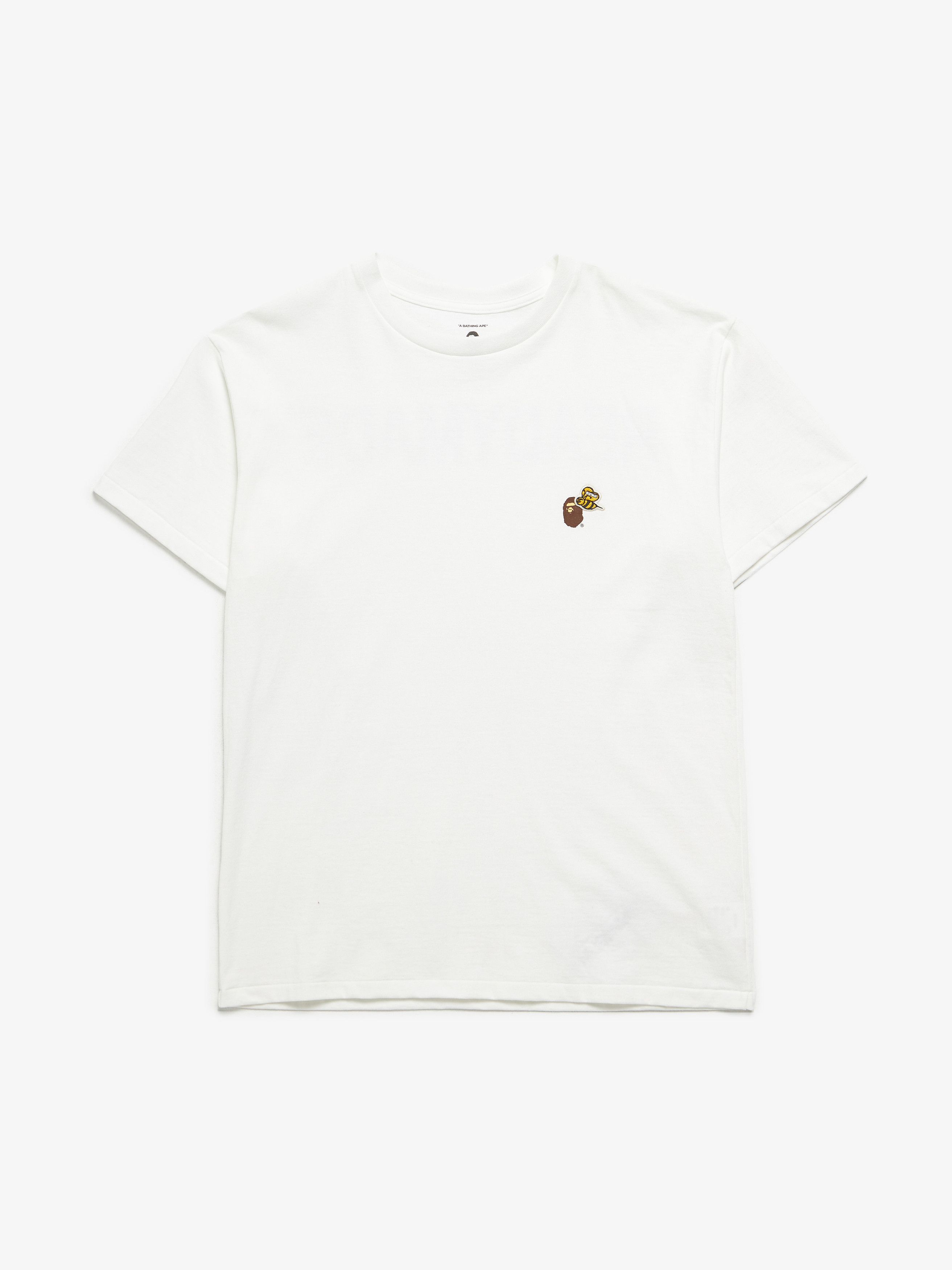 Bape White Green Camo Back Printed Cotton T-Shirt | Grailed