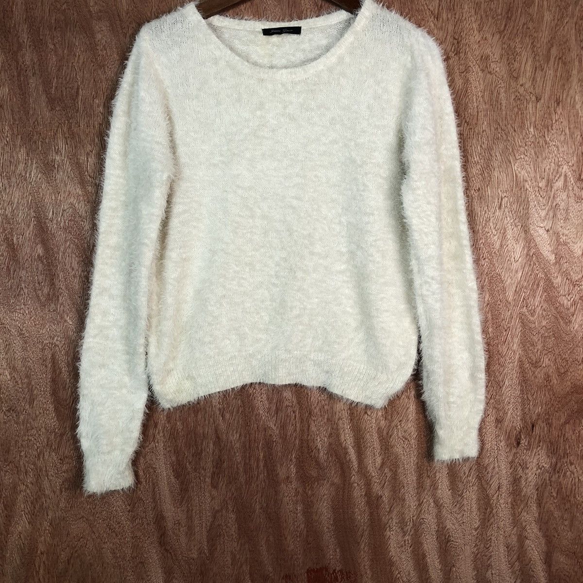 Homespun Knitwear × Japanese Brand Jounmeg Ganco White Shag Shaggy Fur Mohair Knitwear #6608 Size US M / EU 48-50 / 2 - 5 Thumbnail