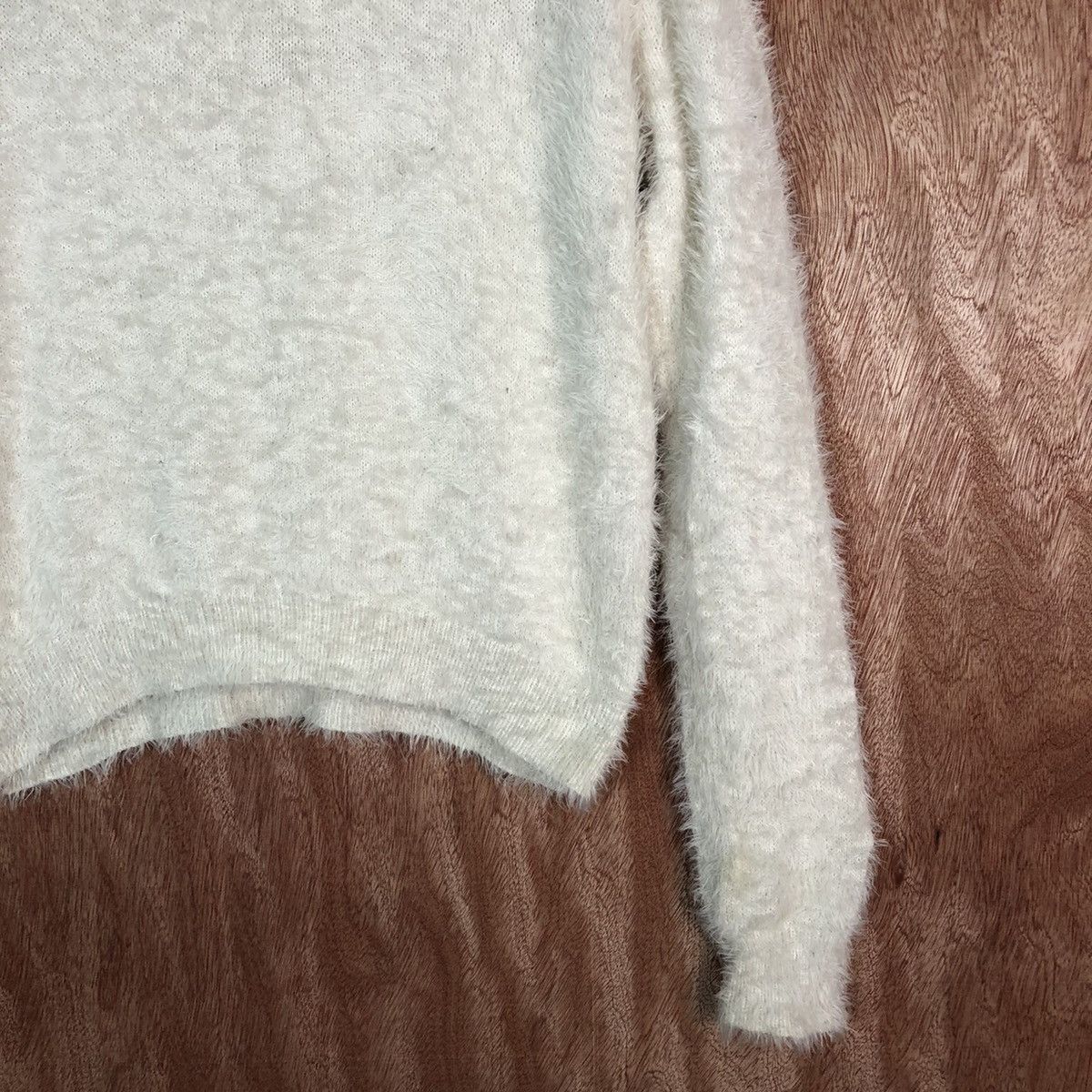Homespun Knitwear × Japanese Brand Jounmeg Ganco White Shag Shaggy Fur Mohair Knitwear #6608 Size US M / EU 48-50 / 2 - 12 Thumbnail